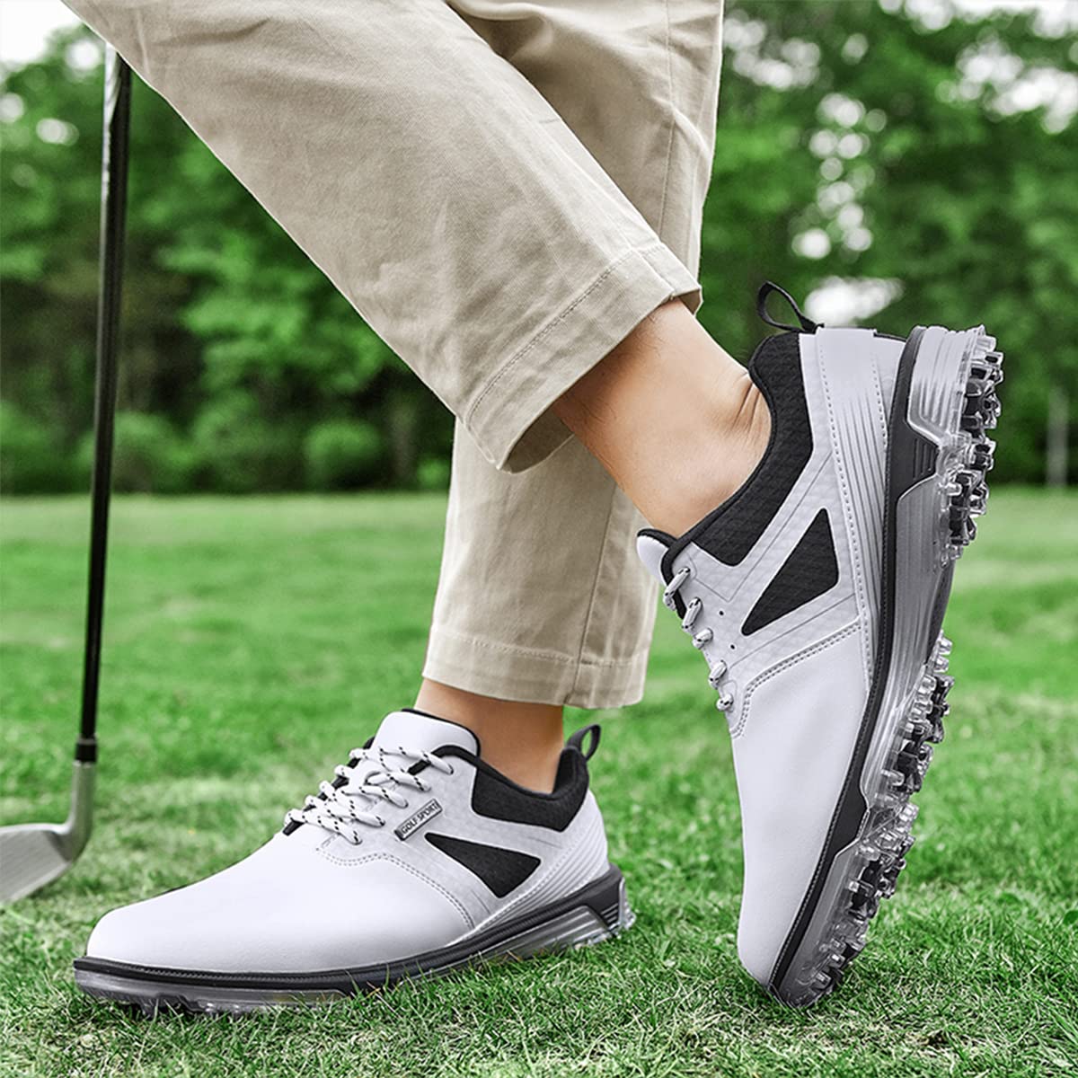 Men's Golf Shoes Fixed Nailless Sole Waterproof Lightweight No-Slip Walking shoes