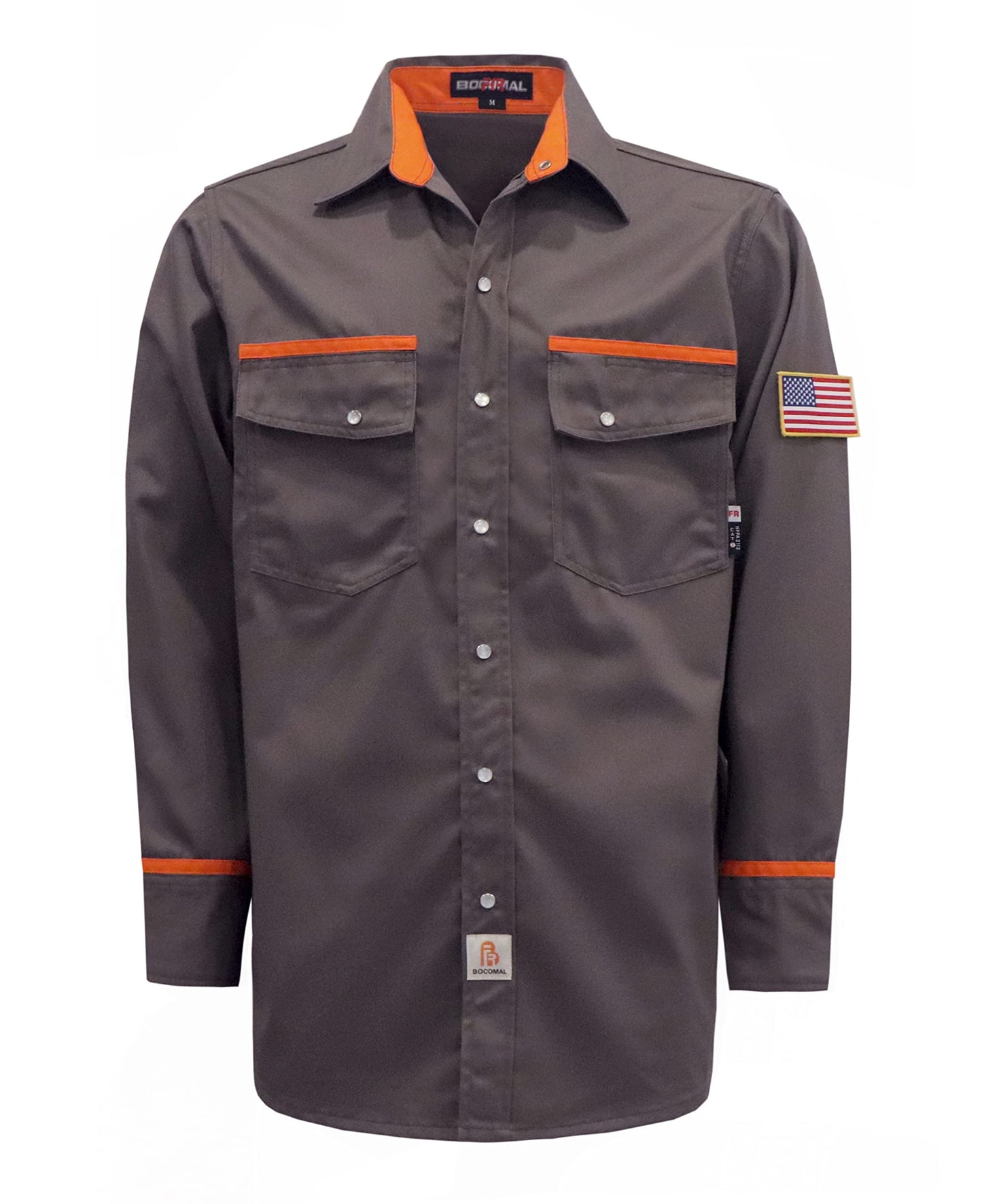 BOCOMAL FR Shirts for Men Flame Resistant Light Weight NFPA2112 Fire Retardant Welding Shirt Water & Oil Repellent Finish