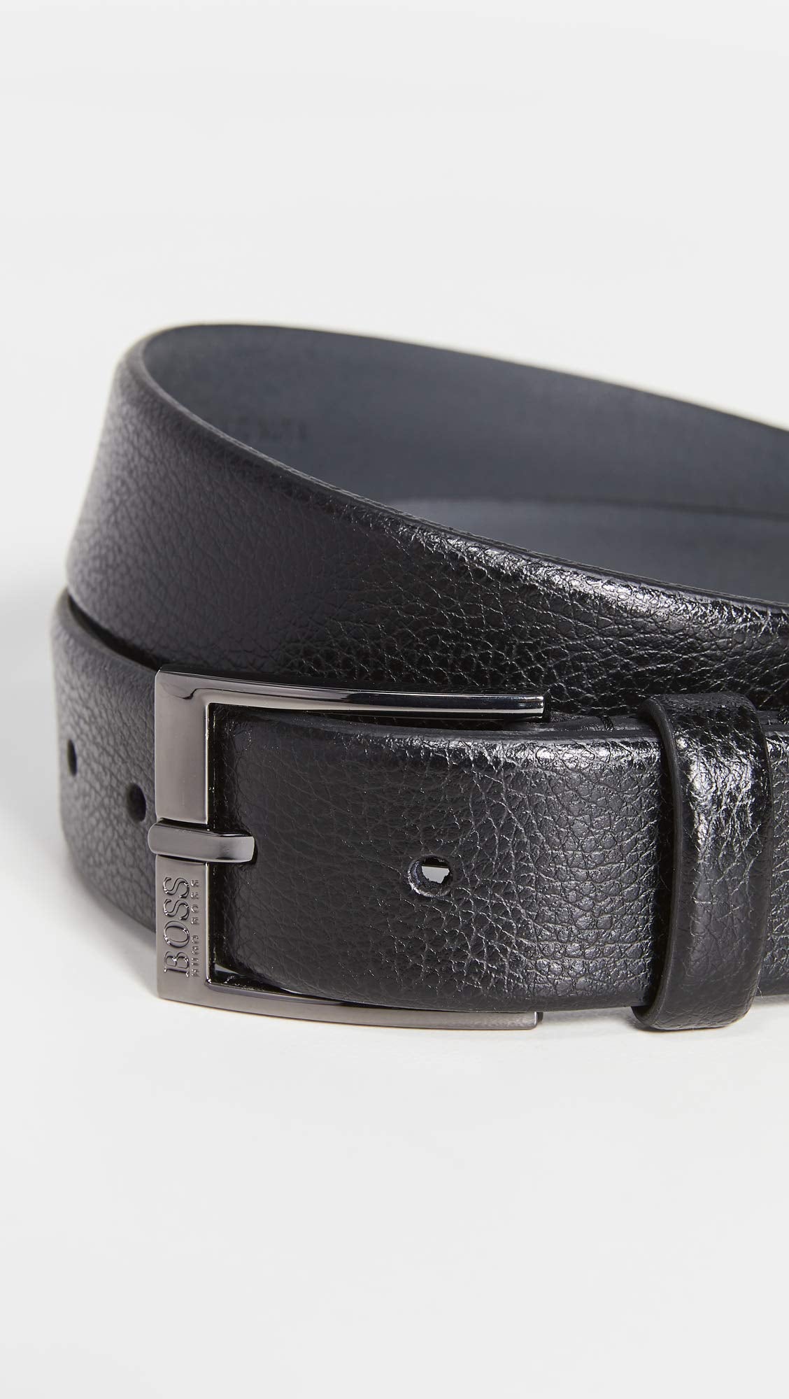 BOSS Men's Timeless Grain Embossed Leather Belt