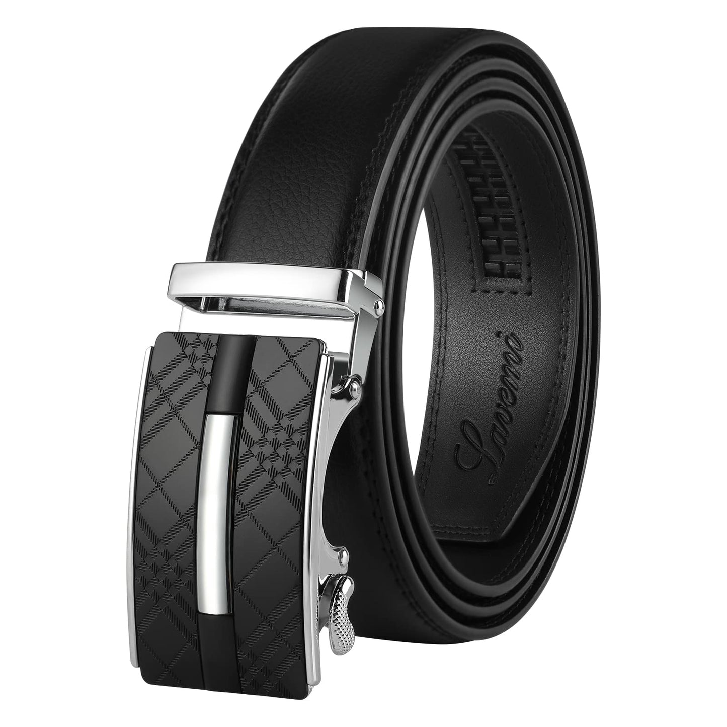 Lavemi Men's Real Leather Ratchet Dress Casual Belt, Cut to Exact Fit,Elegant Gift Box