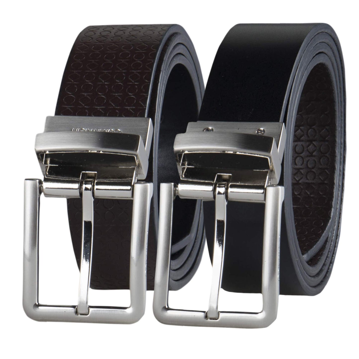 Calvin Klein Men's Two-in-One Reversible Rotative Buckle Casual Dress Belt