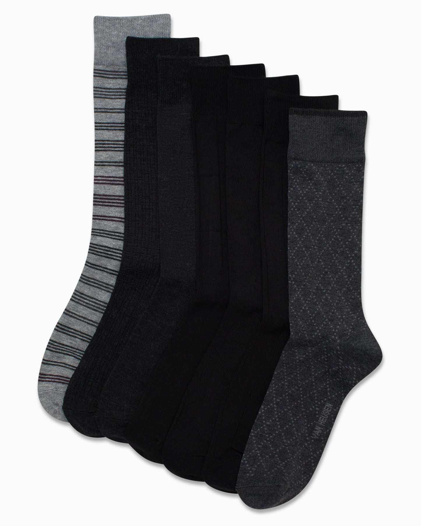 Van Heusen Men's Dress Socks - Lightweight Mid-Calf Crew Dress Socks (7 Packs)