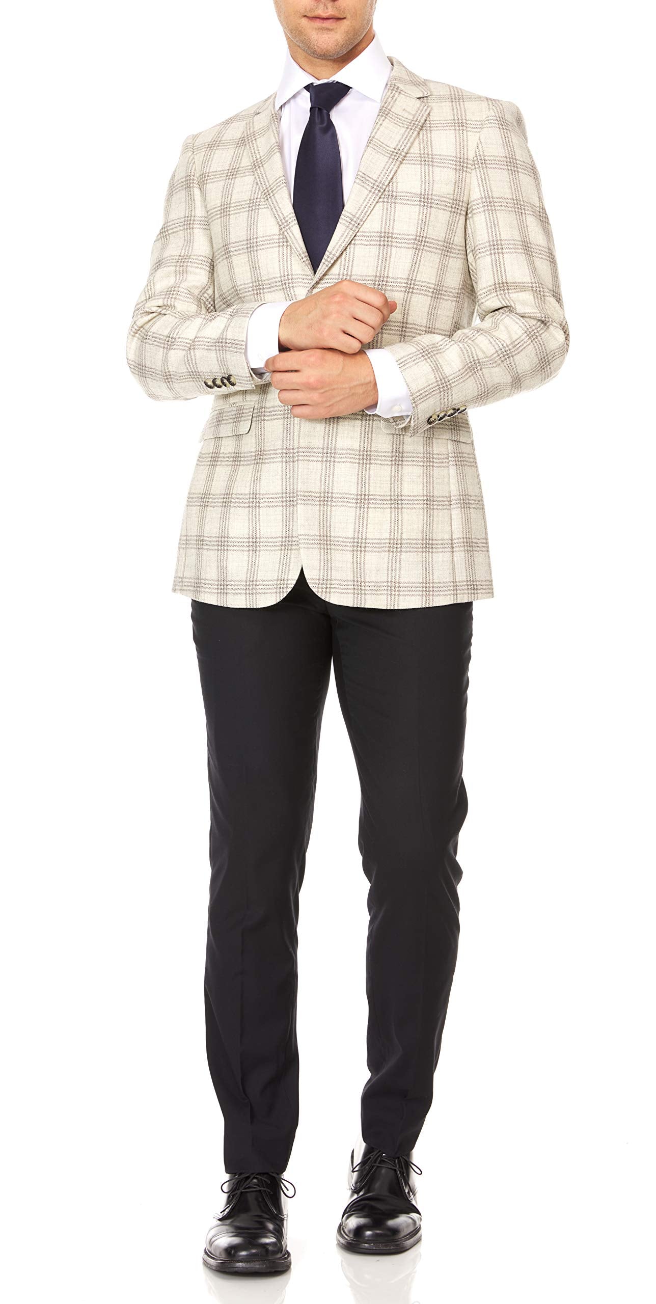 Adam Baker Men's Single Breasted Ultra Slim Fit Wool Blazer/Sport Coat - Many Styles and Colors