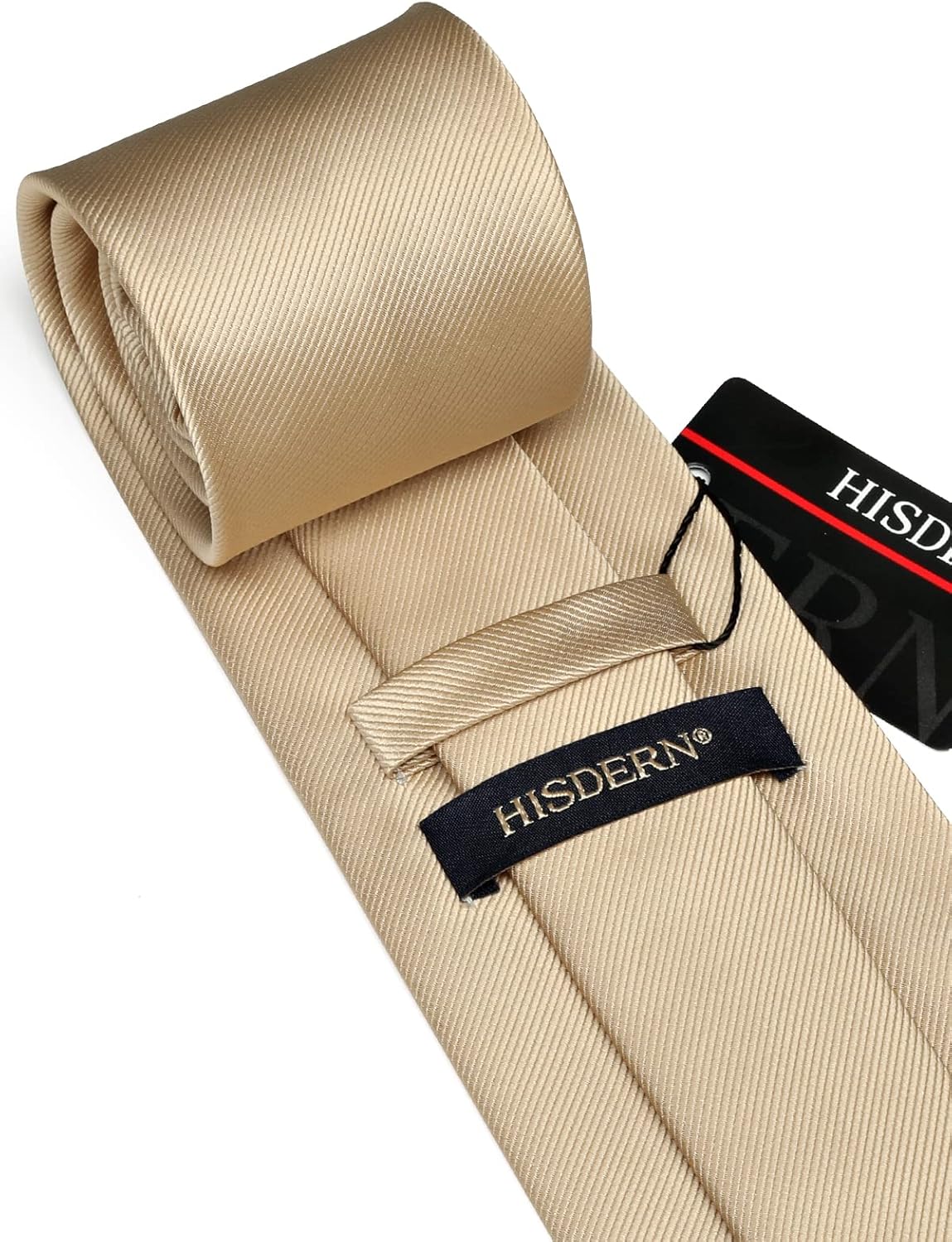 HISDERN Mens Ties Solid Color Ties for Men Formal Necktie with Pocket Square Set Satin Silk Neck Tie Handkerchiefs Set