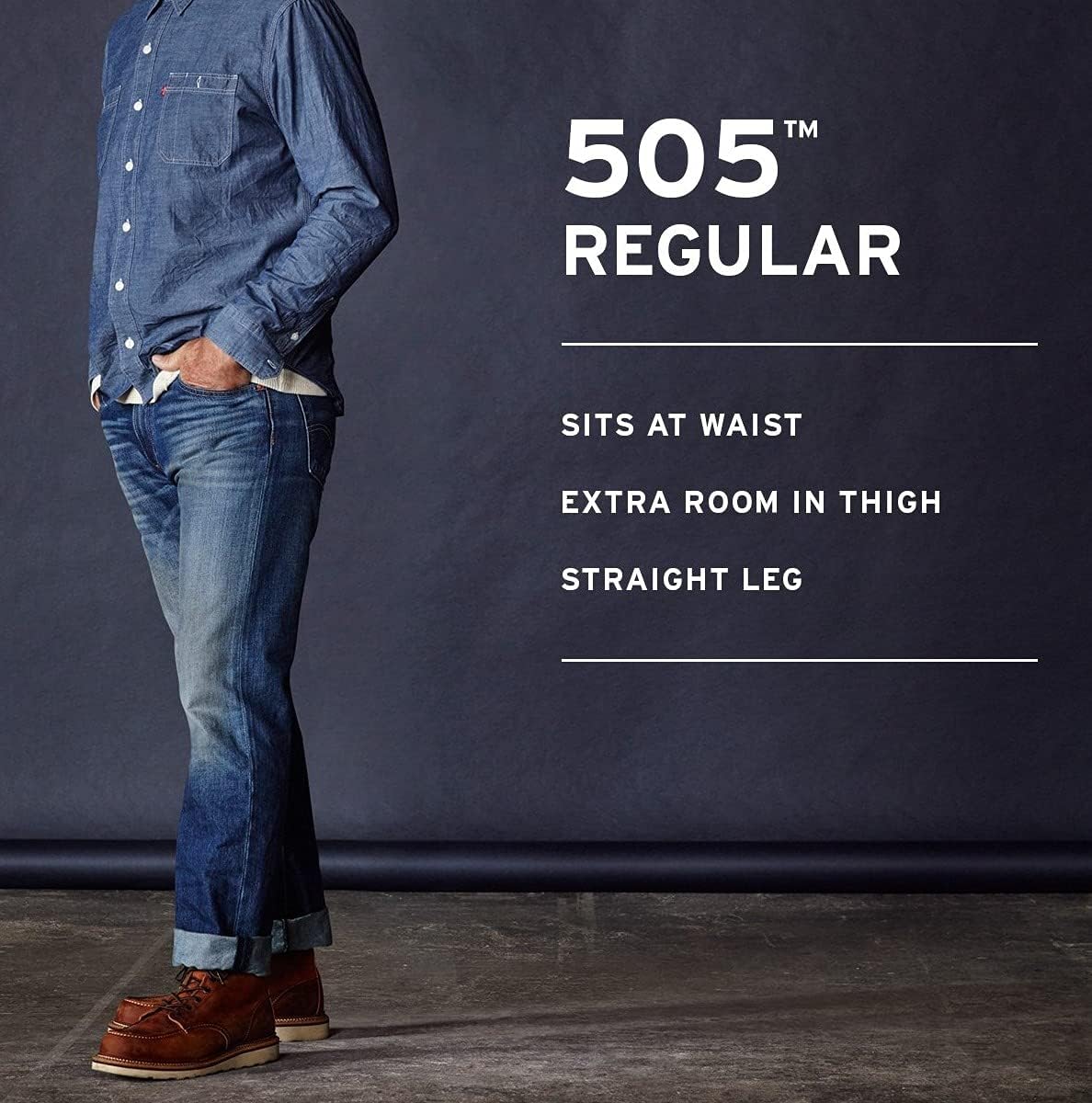 Levi's Men's 505 Regular Fit Jeans (Also Available in Big & Tall)