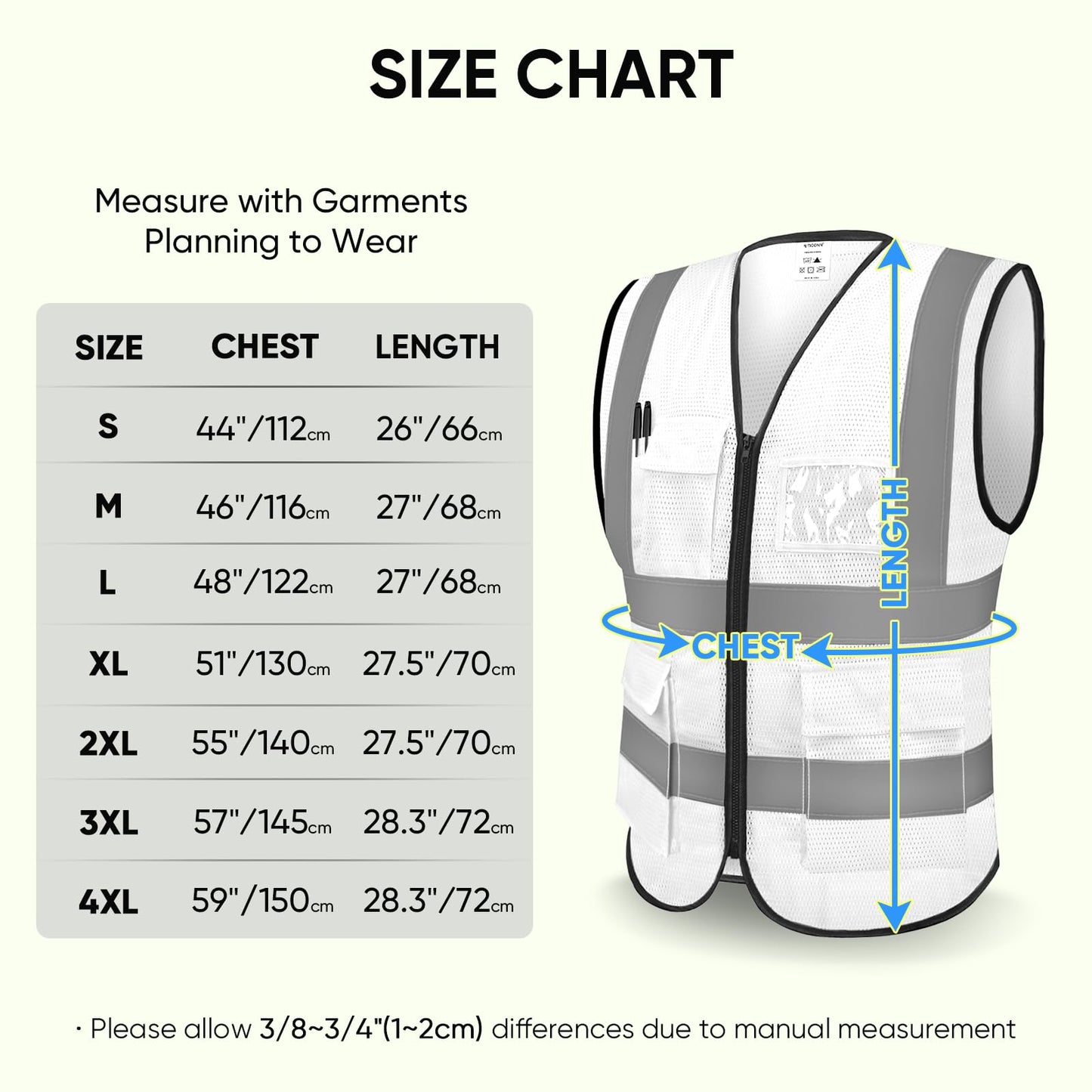 TICONN Reflective Safety Vest High Visibility Class II Mesh Vest for Women & Men Meets ANSI Standards