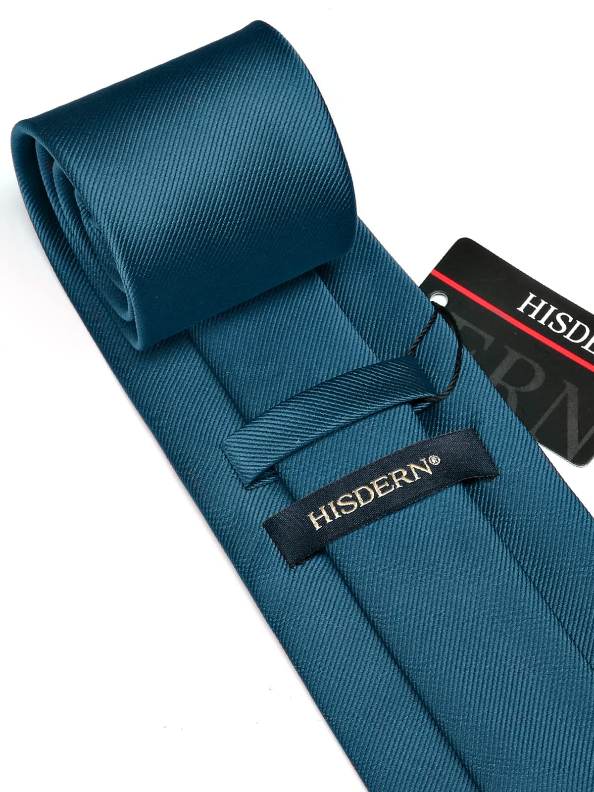 HISDERN Mens Ties Solid Color Ties for Men Formal Necktie with Pocket Square Set Satin Silk Neck Tie Handkerchiefs Set