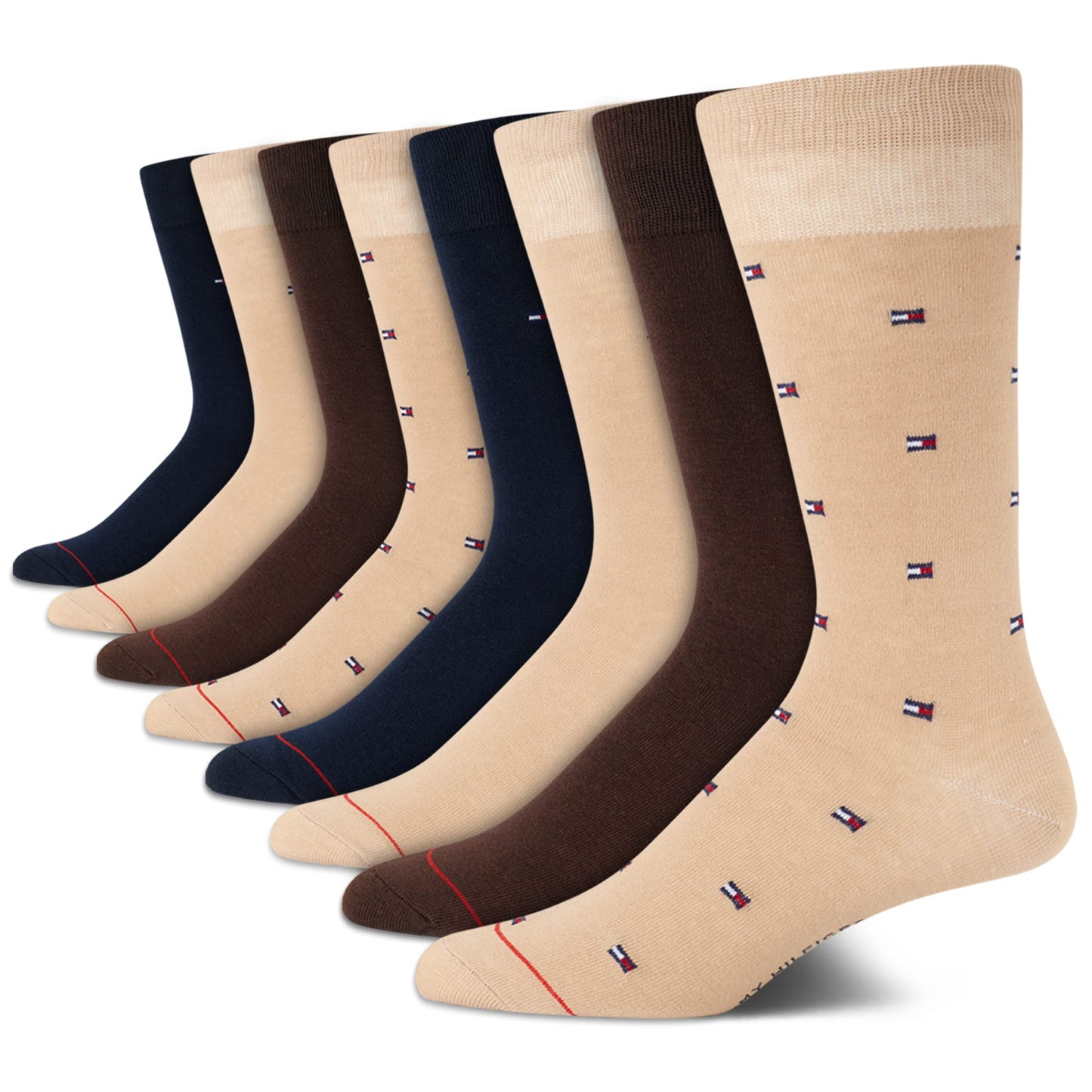 Tommy Hilfiger Men's Dress Socks-Lightweight Comfort Crew Sock(8 Pack)