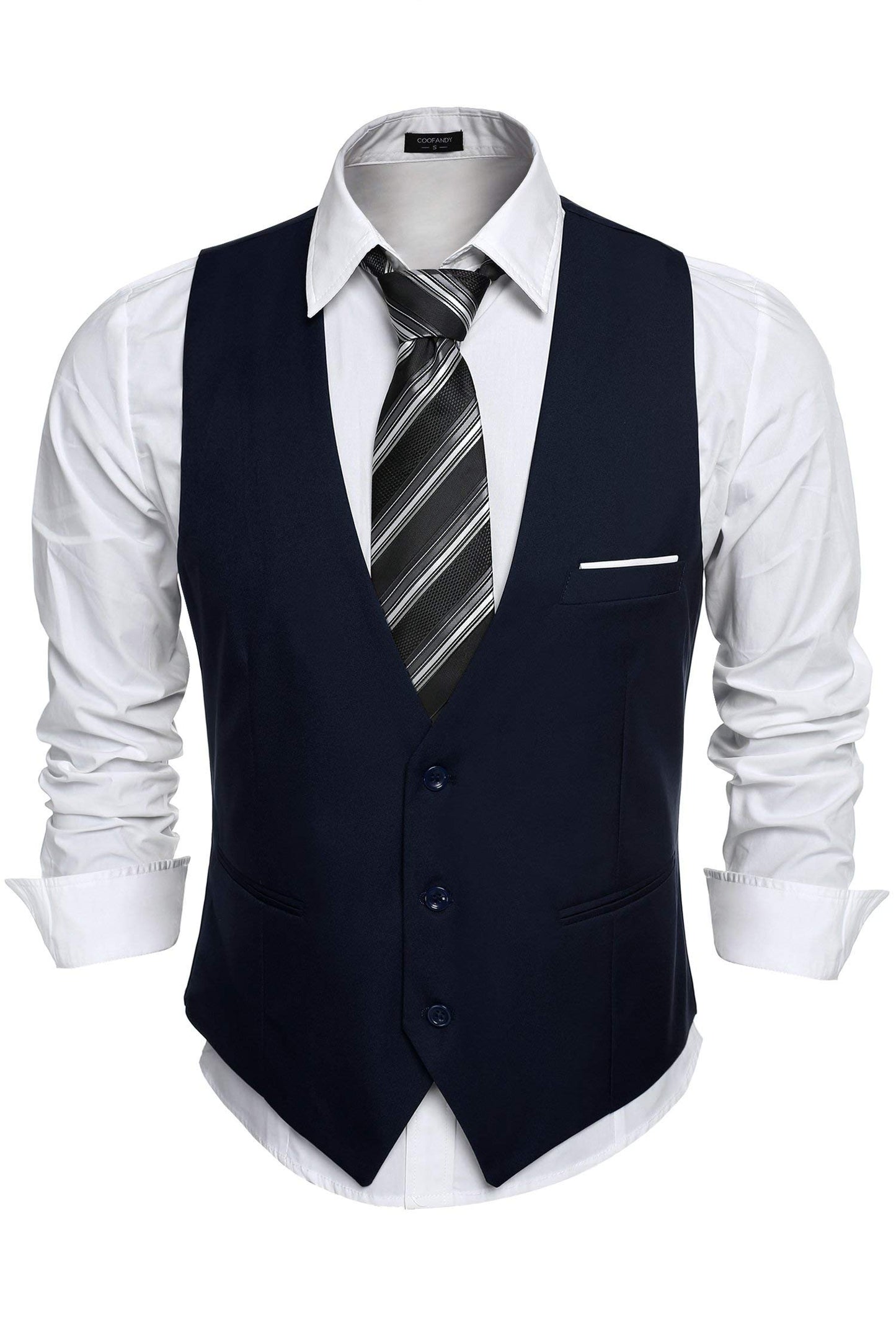 COOFANDY Men's Formal Suit Vest Slim Fit Casual Business Dress Waistcoat Vest