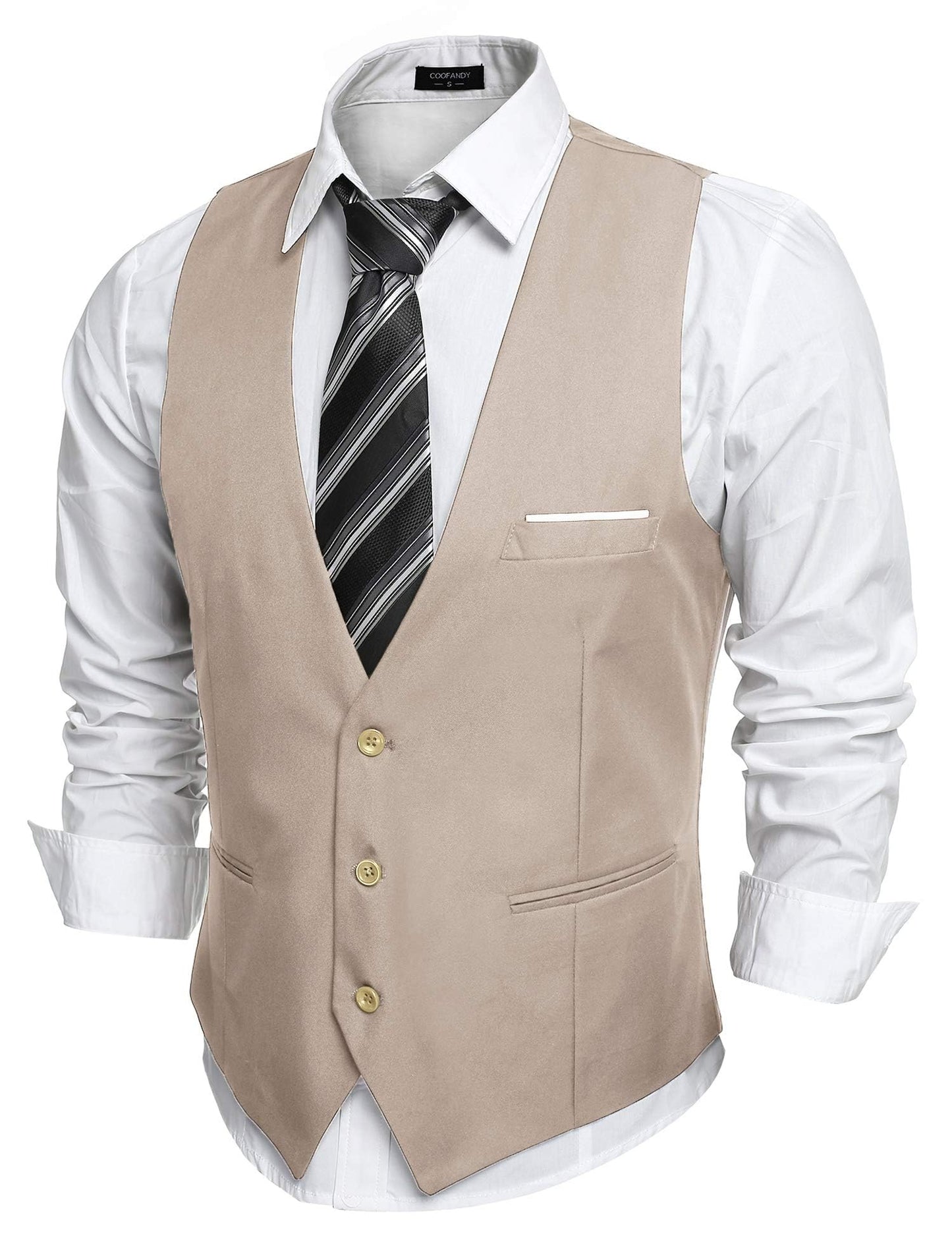 COOFANDY Men's Formal Suit Vest Slim Fit Casual Business Dress Waistcoat Vest