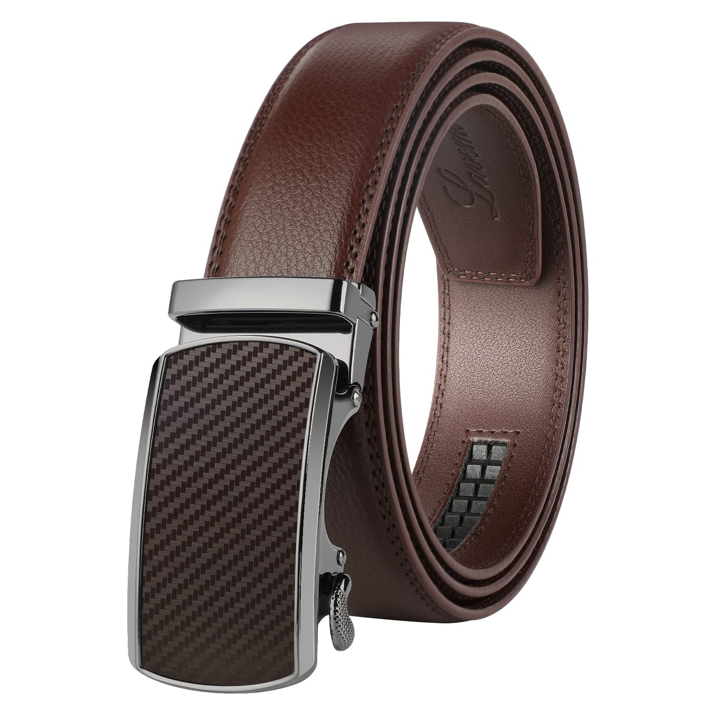 Lavemi Men's Real Leather Ratchet Dress Casual Belt, Cut to Exact Fit,Elegant Gift Box