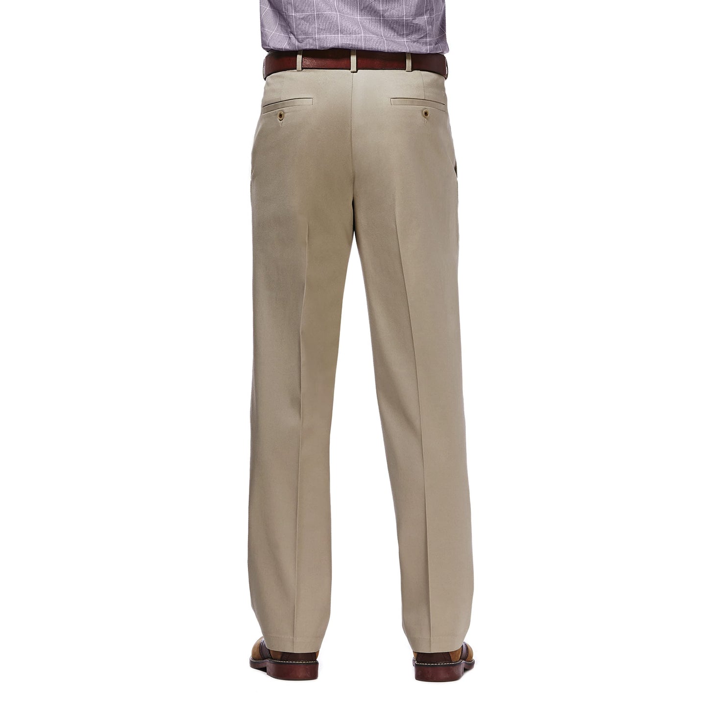 Haggar Men's Premium No Iron Khaki Classic Fit Expandable Waist Flat Front Pant (Regular and Big & Tall Sizes)