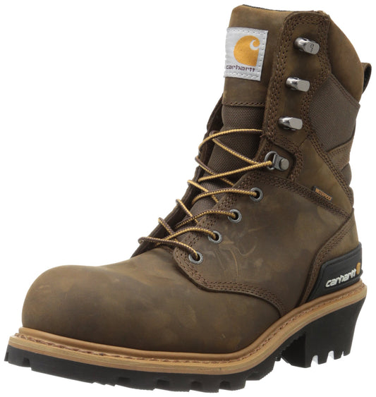 Carhartt Men's 8-inch Waterproof Composite Toe Leather Logger Boot Cml8360