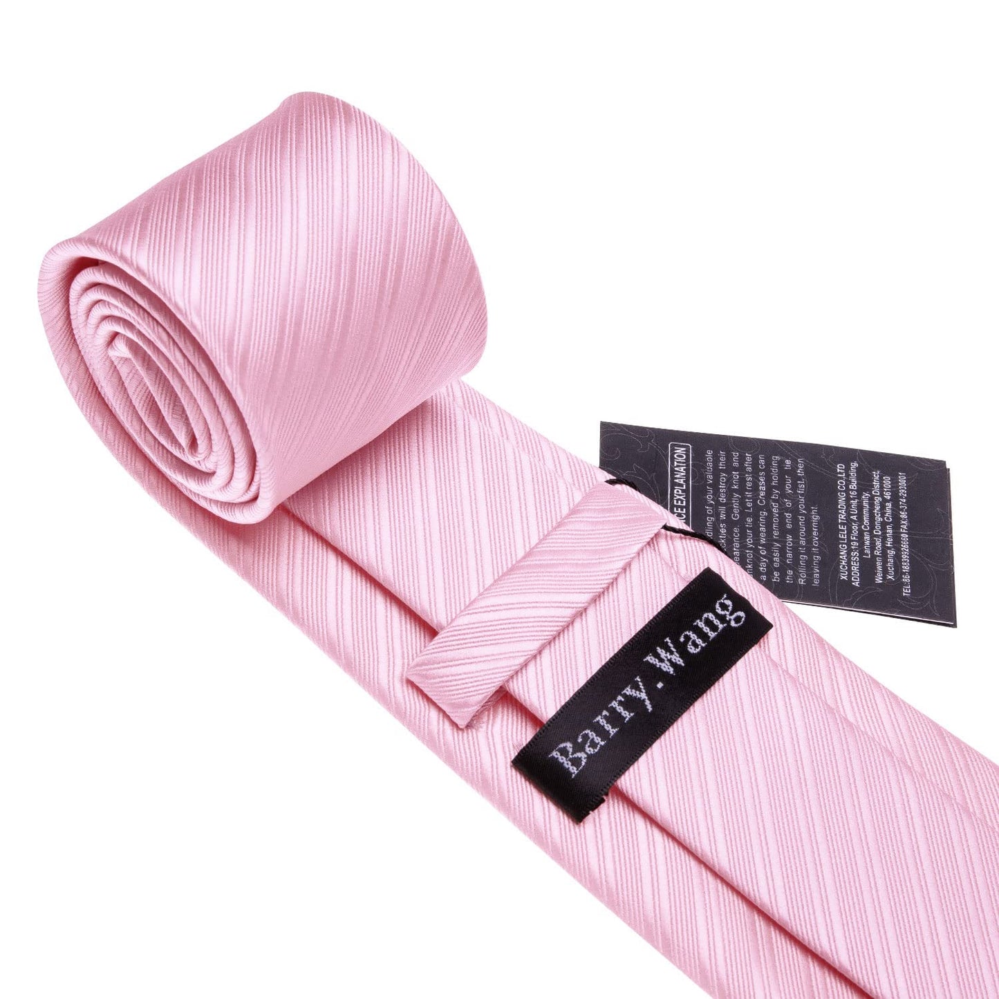 Barry.Wang Stripe Men Ties Set Classic WOVEN Necktie with Handkerchief Cufflinks Formal