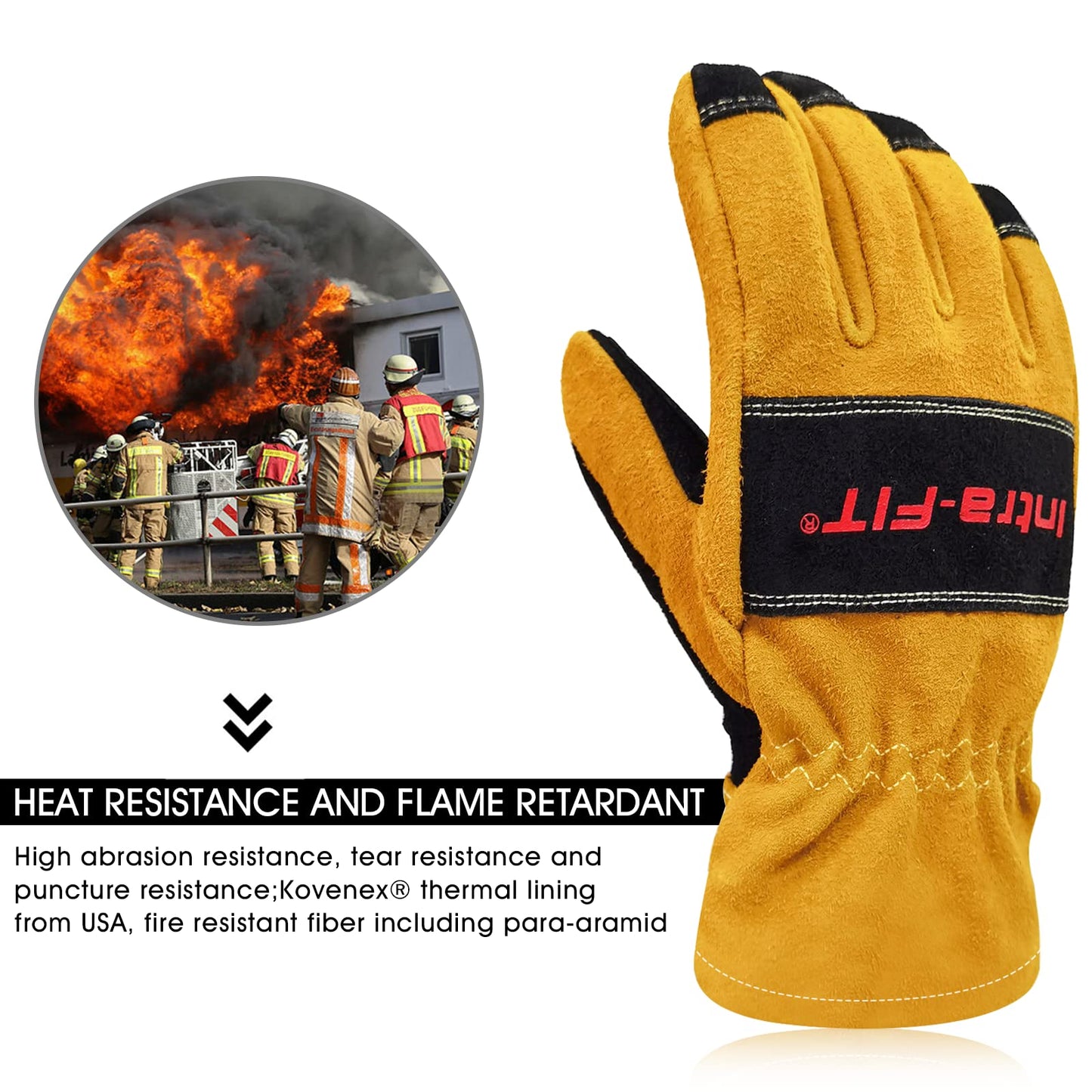 Structural Fire Fighter Glove,Heat Resistance, Flame resistance, Fire-fighting Gloves