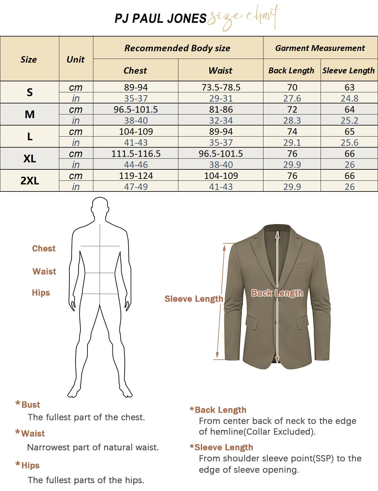 PJ PAUL JONES Men's Casual Blazer Sport Coats Two Button Stretch Suit Jackets