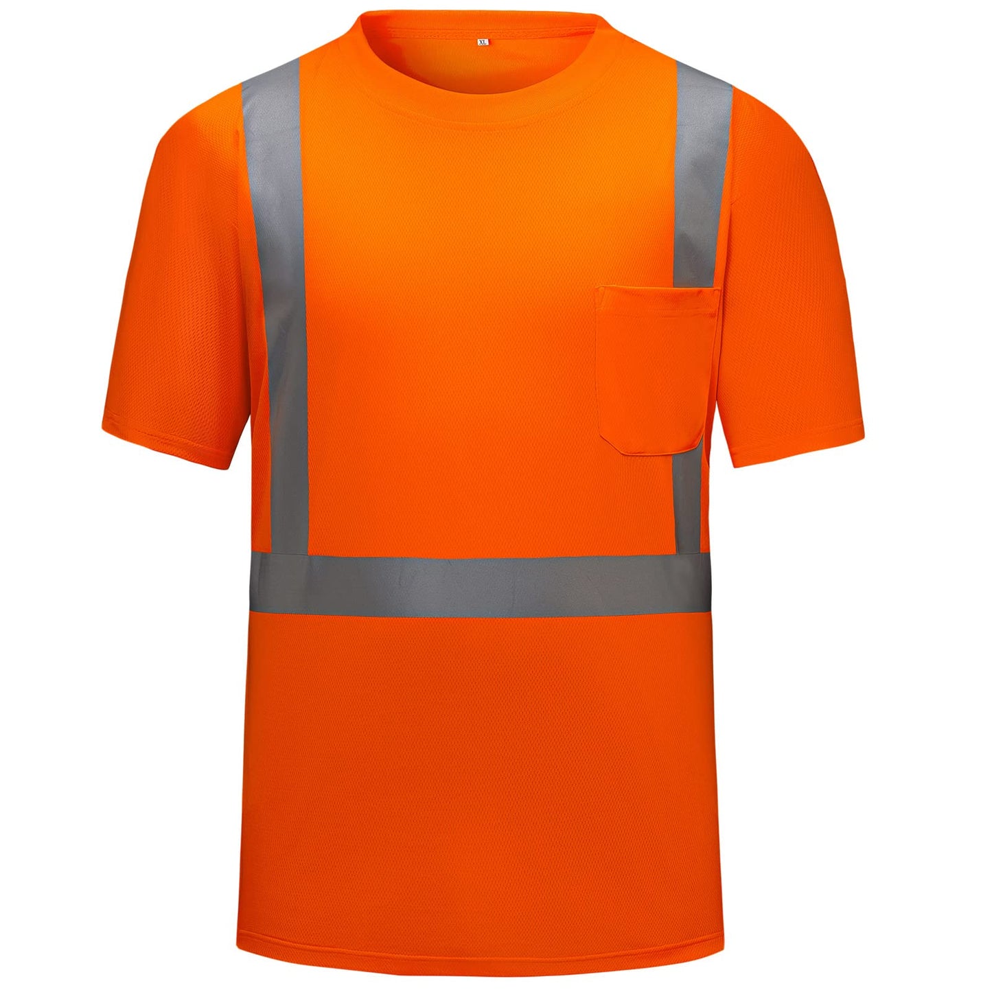 High Visibility Shirts Quick Dry Safety T Shirts with Reflective Strips and Pocket Short Sleeve Mesh Hi Vis Construction Work Class 2 Shirt for Men/Women Black Bottom Lime,Medium