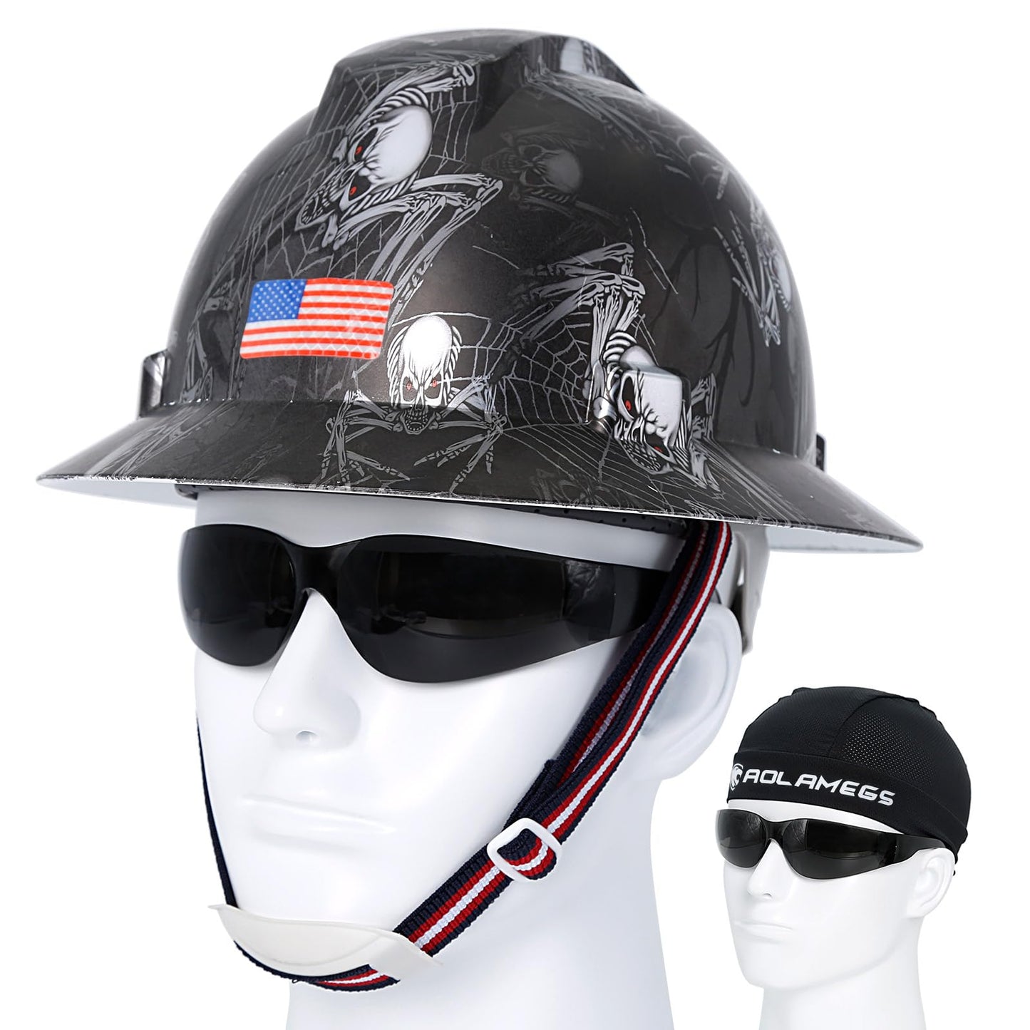 Stylish Full Brim Hard Hat with Visor and Liner (Option) -OSHA Approved Construction Safety Helmet for Men Women,ANSI Z89.1 Carbon Fiber Pattern Hardhats with Glasses and Chin Strap,4-pt