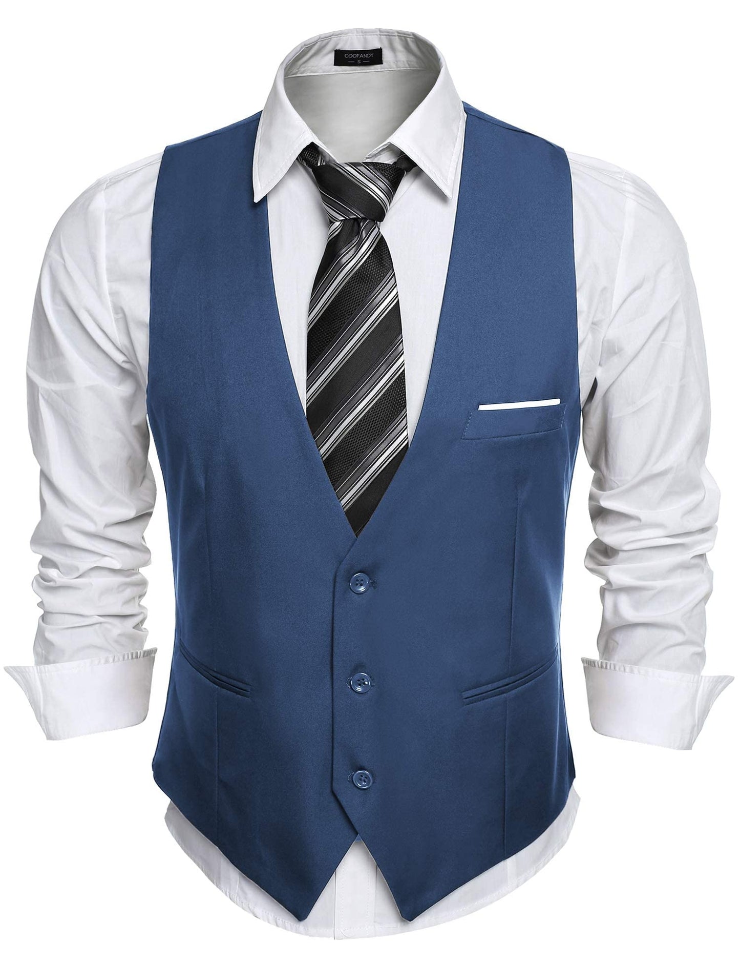 COOFANDY Men's Formal Suit Vest Slim Fit Casual Business Dress Waistcoat Vest