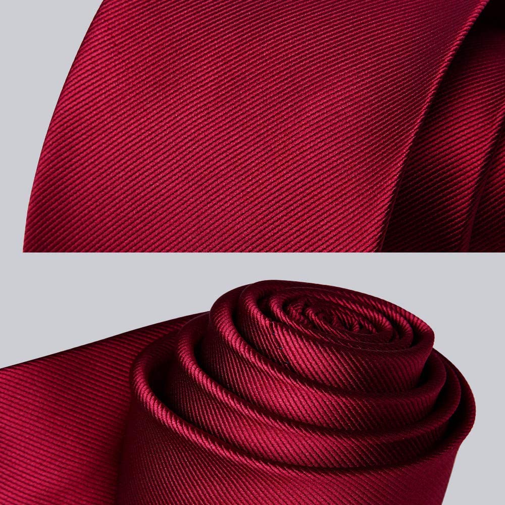 HISDERN Mens Ties Solid Color Ties for Men Formal Necktie with Pocket Square Set Satin Silk Neck Tie Handkerchiefs Set