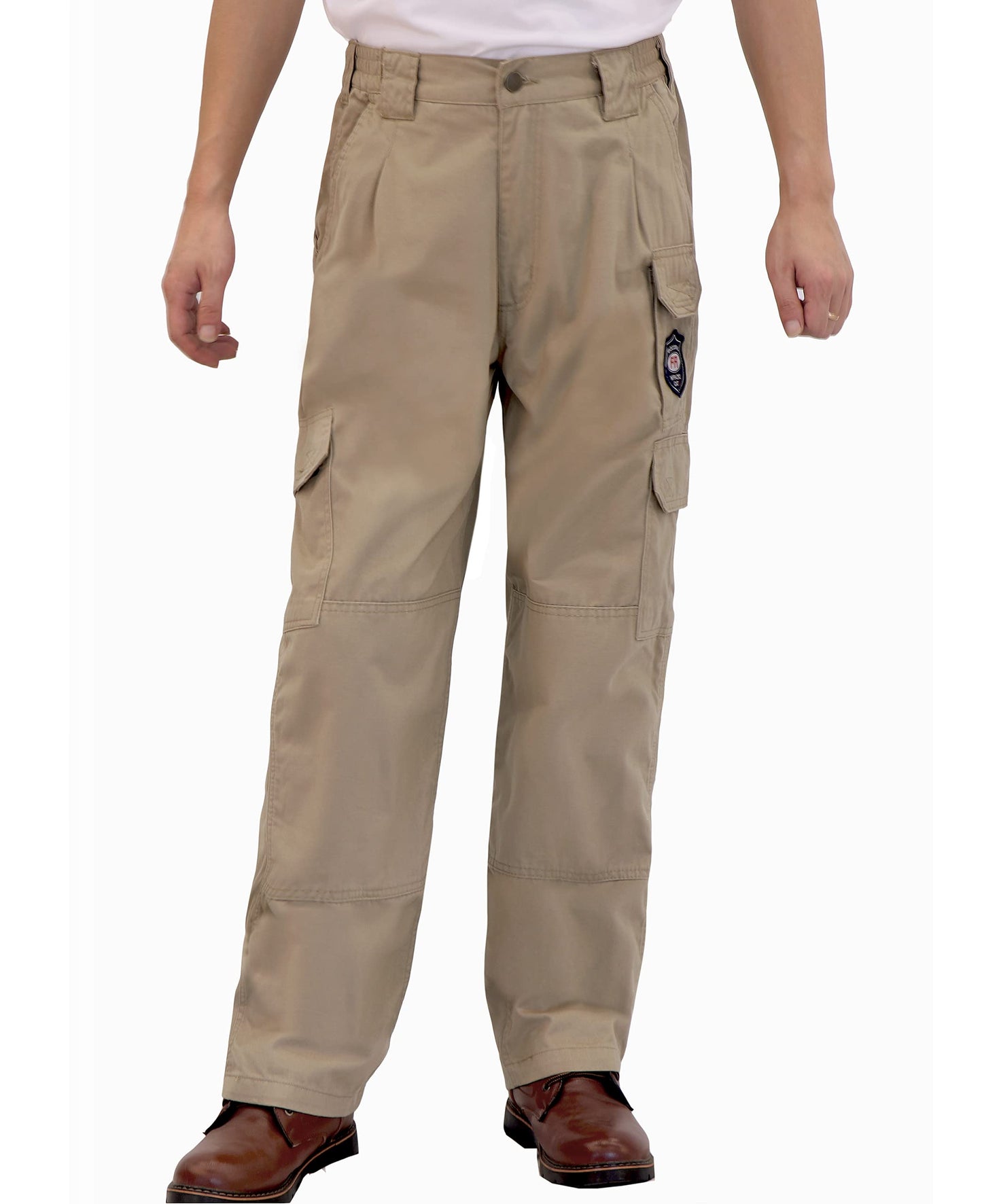 BOCOMAL Men's FR Cargo Pants Flame Resistant Pants Midweight 7.5oz (7 Pockets) Multi-Pockets FR Pants