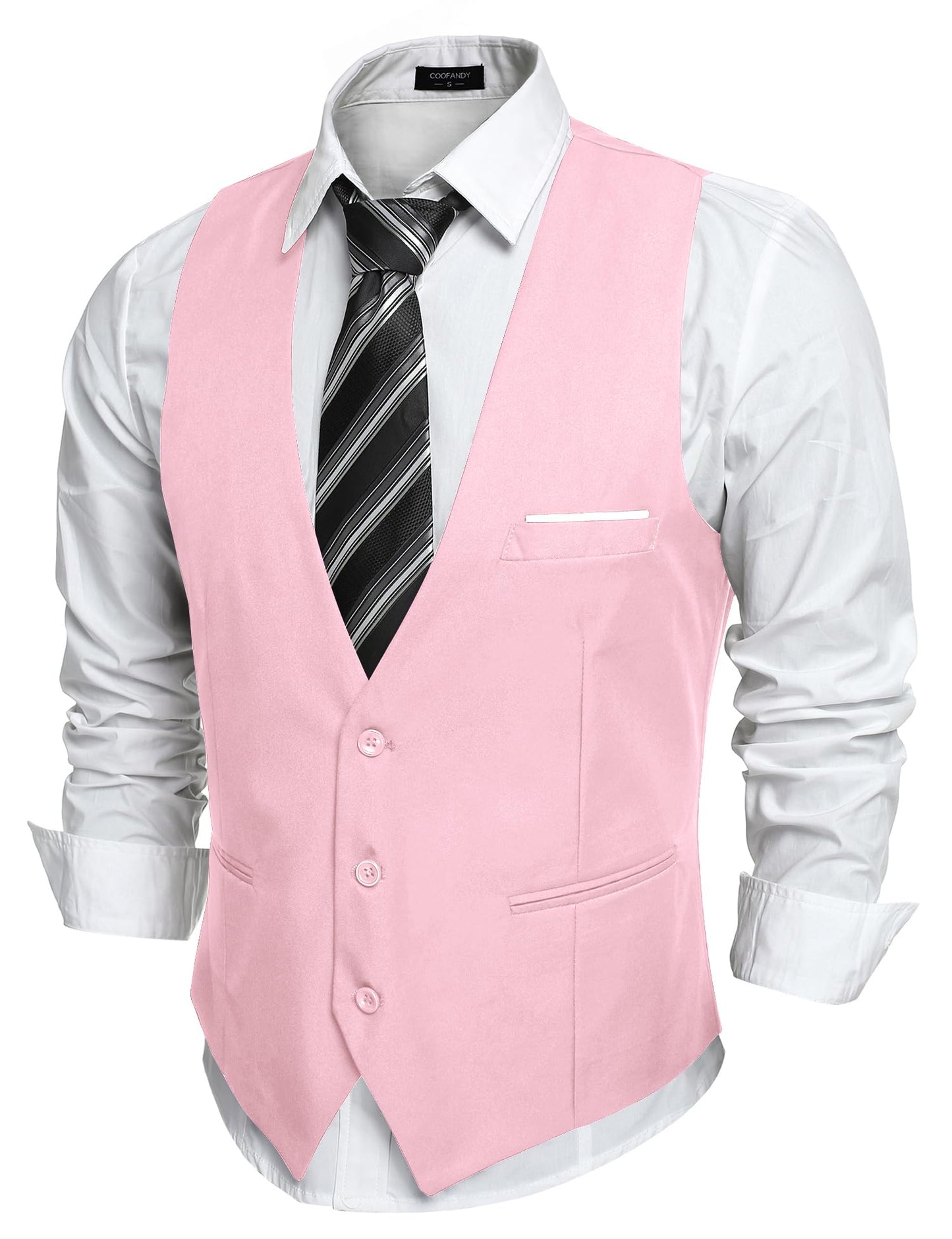 COOFANDY Men's Formal Suit Vest Slim Fit Casual Business Dress Waistcoat Vest