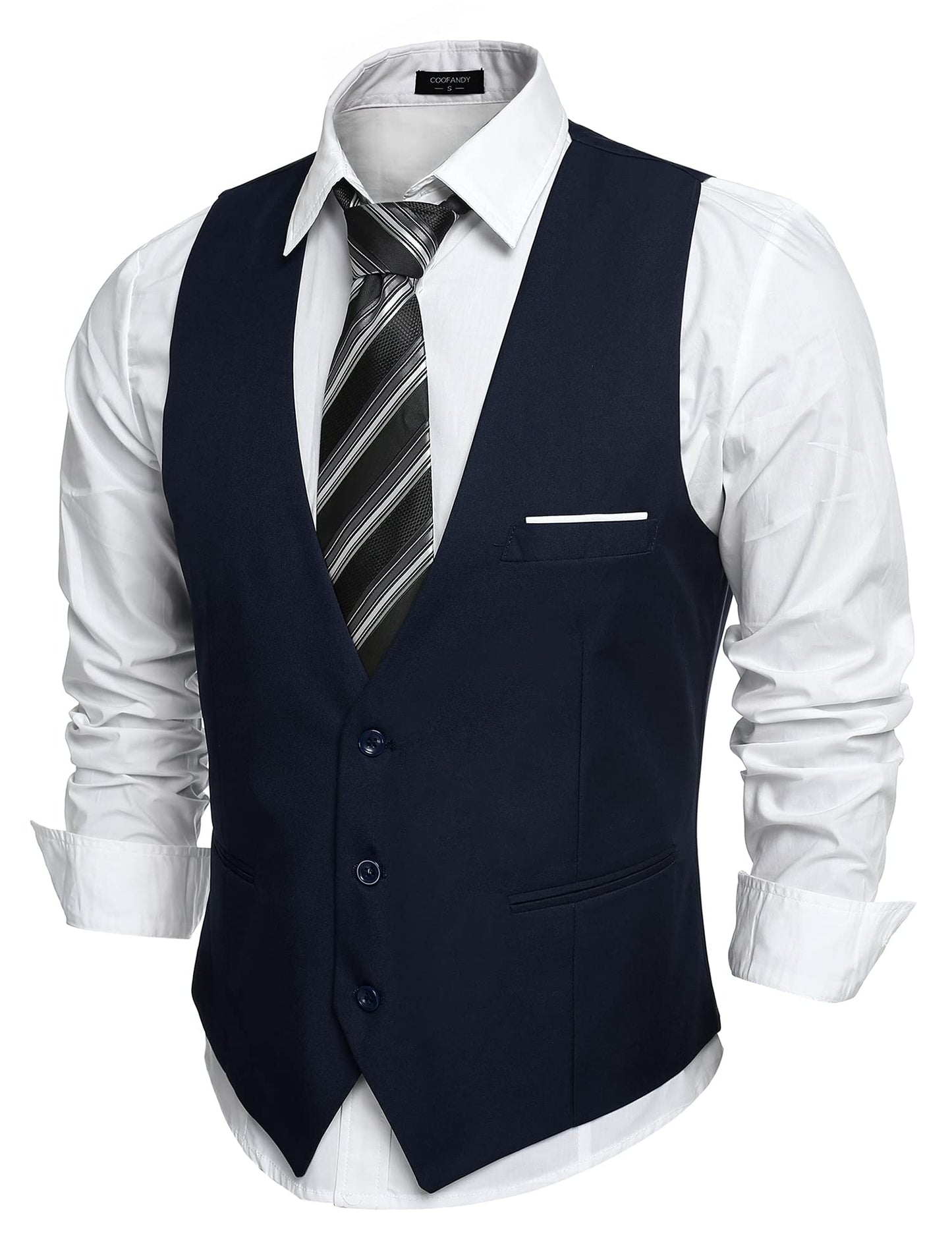 COOFANDY Men's Formal Suit Vest Slim Fit Casual Business Dress Waistcoat Vest