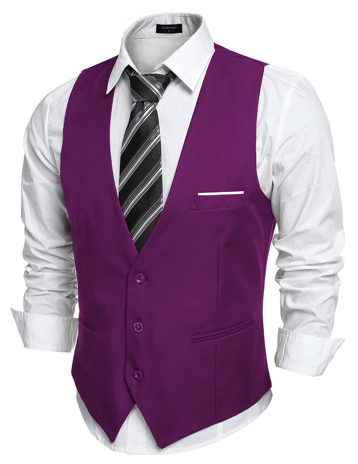 COOFANDY Men's Formal Suit Vest Slim Fit Casual Business Dress Waistcoat Vest