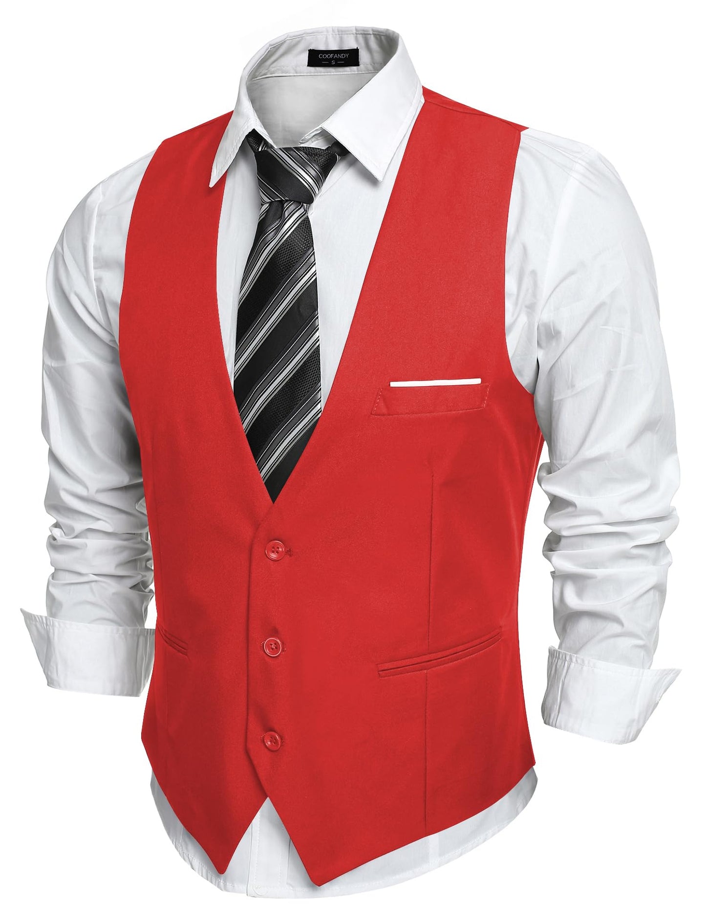 COOFANDY Men's Formal Suit Vest Slim Fit Casual Business Dress Waistcoat Vest