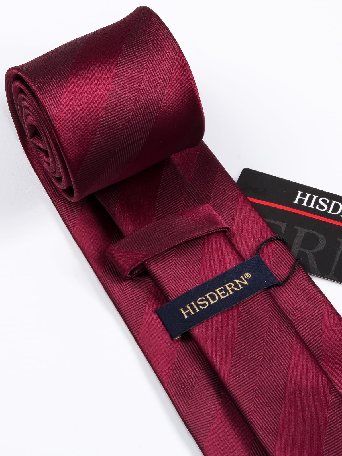 HISDERN Mens Ties Set Stripe Plaid Ties for Men and Pocket Square Cufflinks Formal Silk Necktie Wedding Business