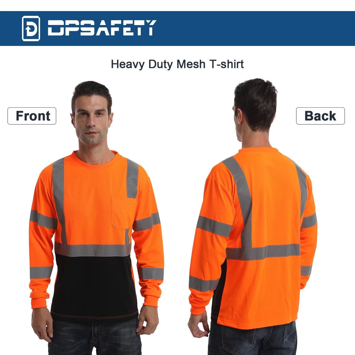 High Visibility Shirts Quick Dry Safety T Shirts with Reflective Strips and Pocket Short Sleeve Mesh Hi Vis Construction Work Class 2 Shirt for Men/Women Black Bottom Lime,Medium