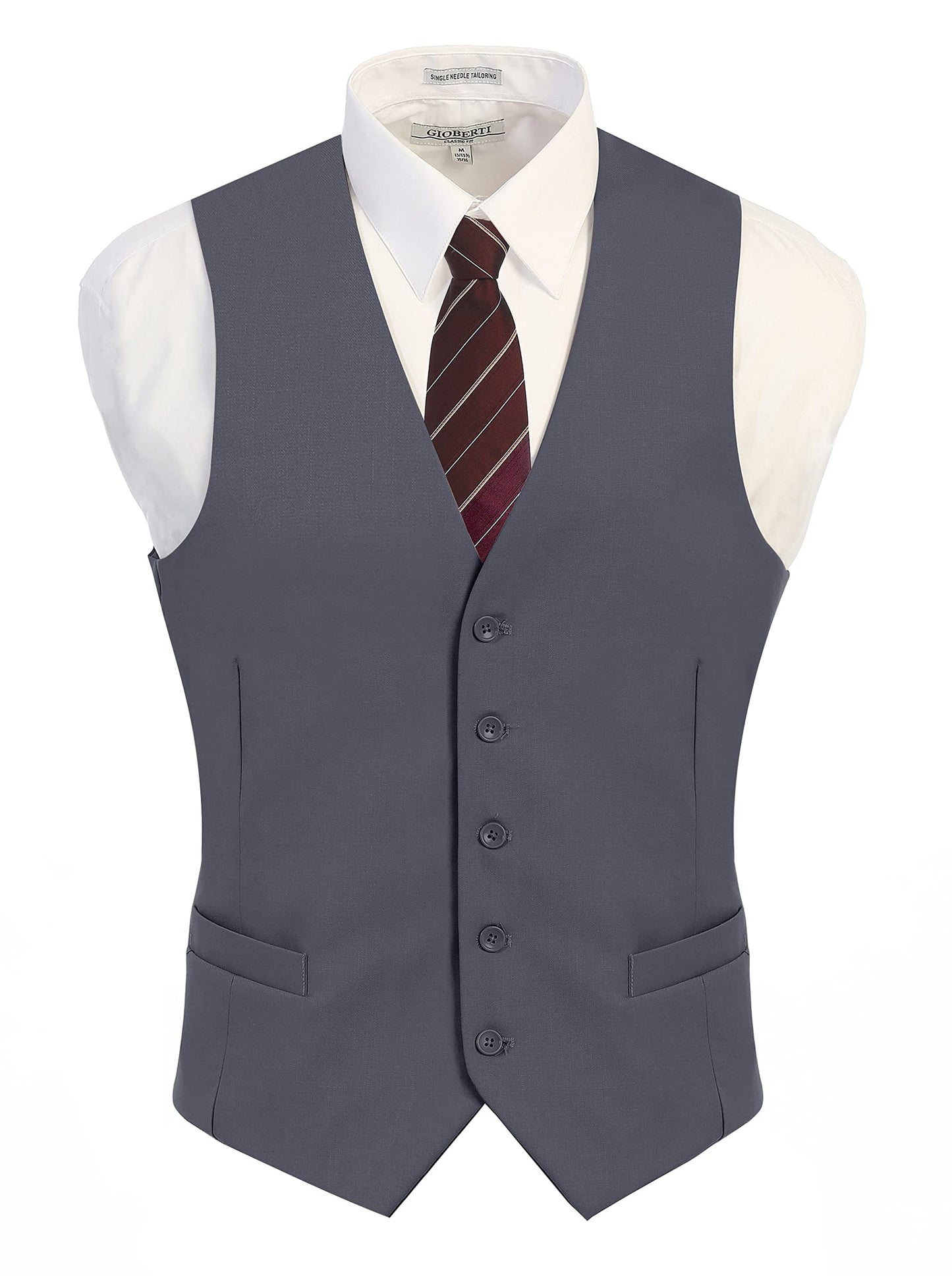 Gioberti Men's Formal Suit Vest Fit for Business or Casual Dress