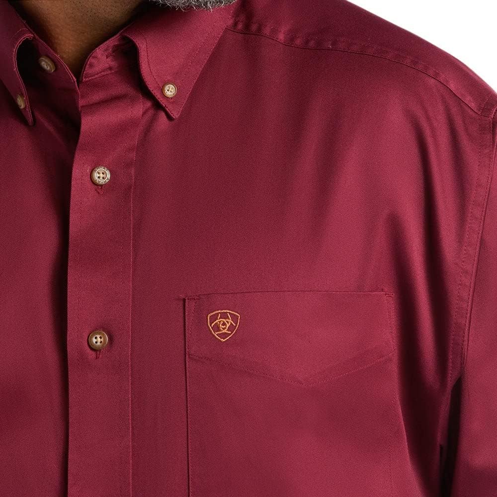 Ariat Solid Twill Classic Fit Shirt - Men's Long Sleeve Western Button-Down