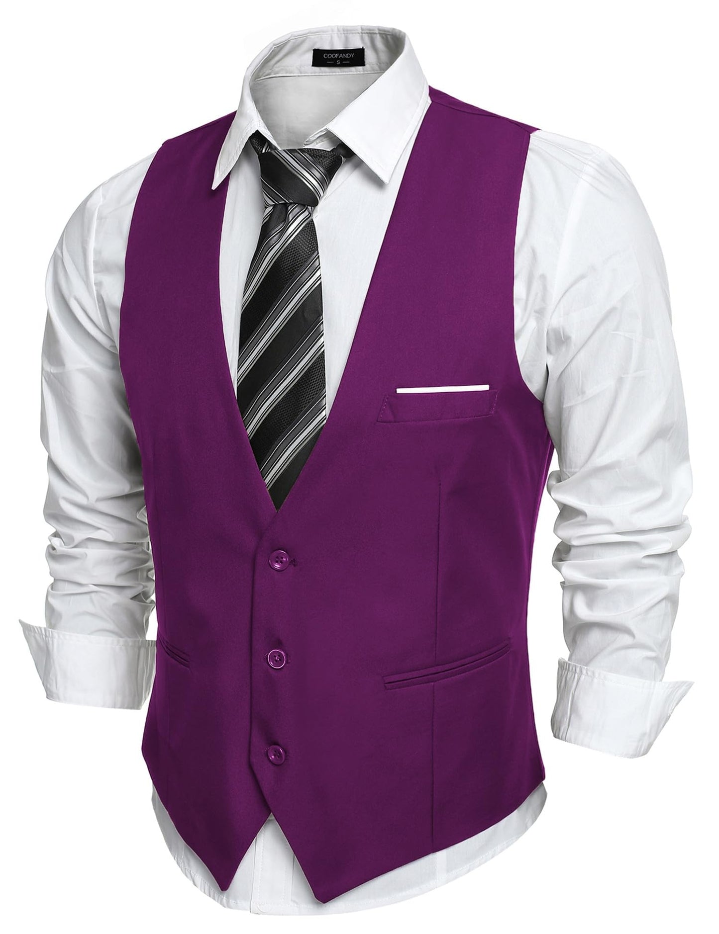 COOFANDY Men's Formal Suit Vest Slim Fit Casual Business Dress Waistcoat Vest