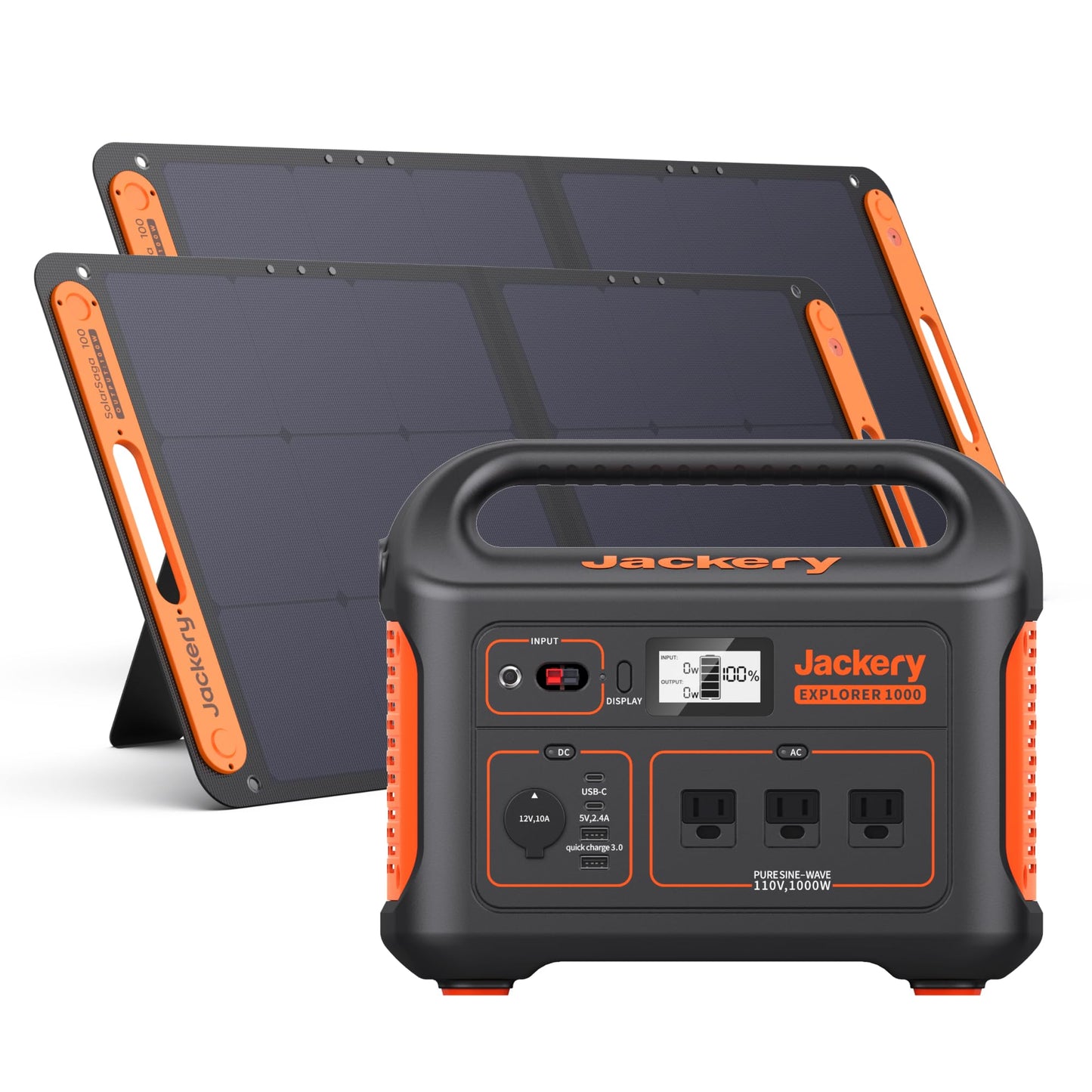 Jackery Explorer 1000 Portable Power Station, 1002Wh Capacity with 3x1000W AC Outlets, Solar Generator for Home Backup, Emergency, Outdoor Camping (Solar Panel Optional)