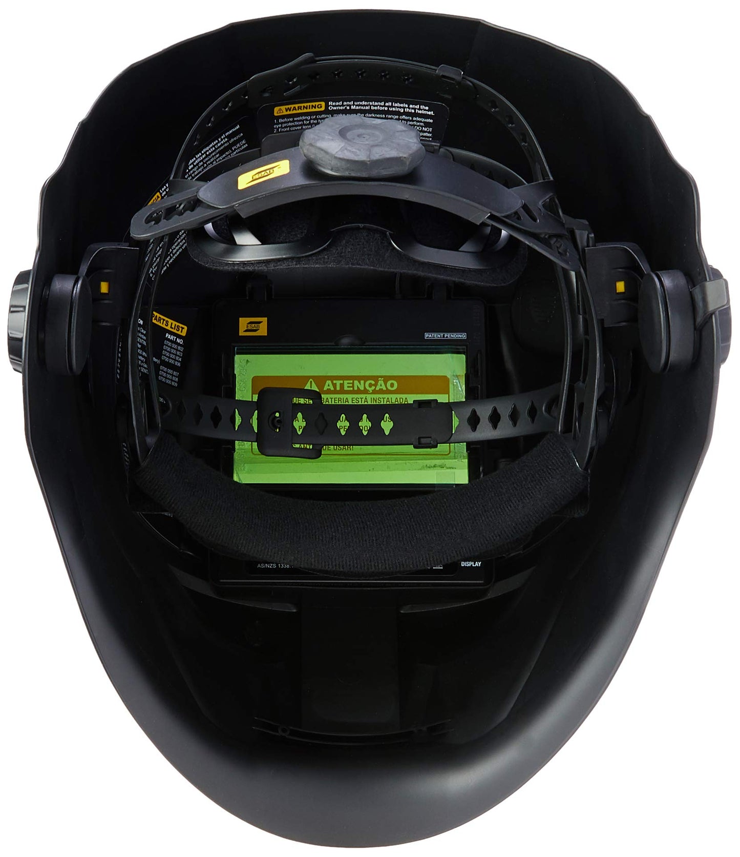 ESAB 0700000800 Sentinel A50 Welding Helmet, Black Low-Profile Design, High Impact Resistance Nylon, Infinitely-Adjustable, Color Touch Screen Controls, 3.93" x 2.36" Viewing Lens