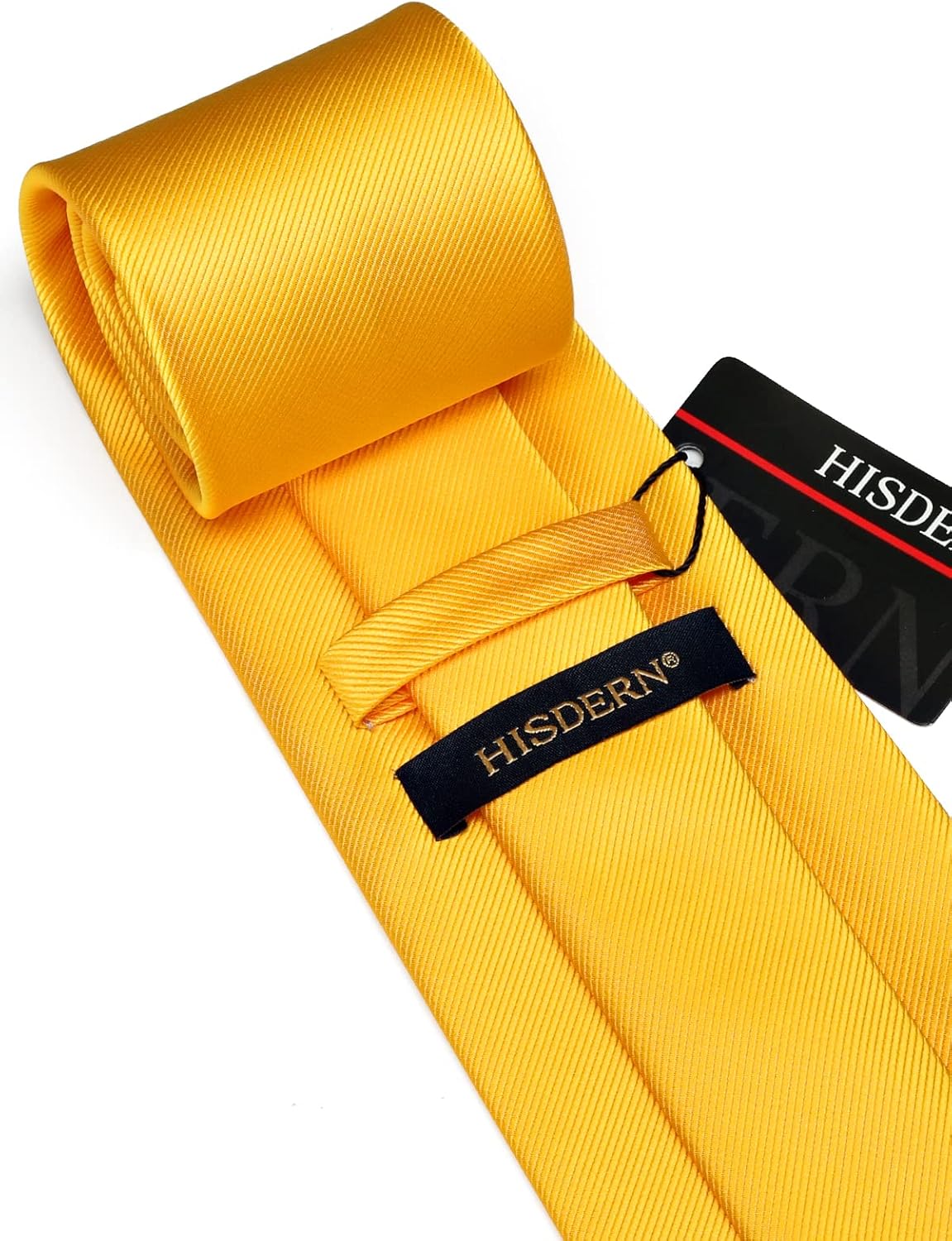 HISDERN Mens Ties Solid Color Ties for Men Formal Necktie with Pocket Square Set Satin Silk Neck Tie Handkerchiefs Set