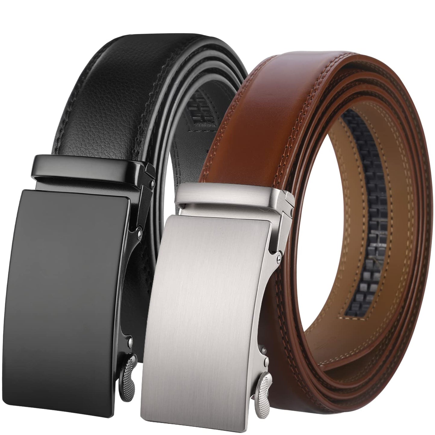 Lavemi Men's Real Leather Ratchet Dress Casual Belt, Cut to Exact Fit,Elegant Gift Box