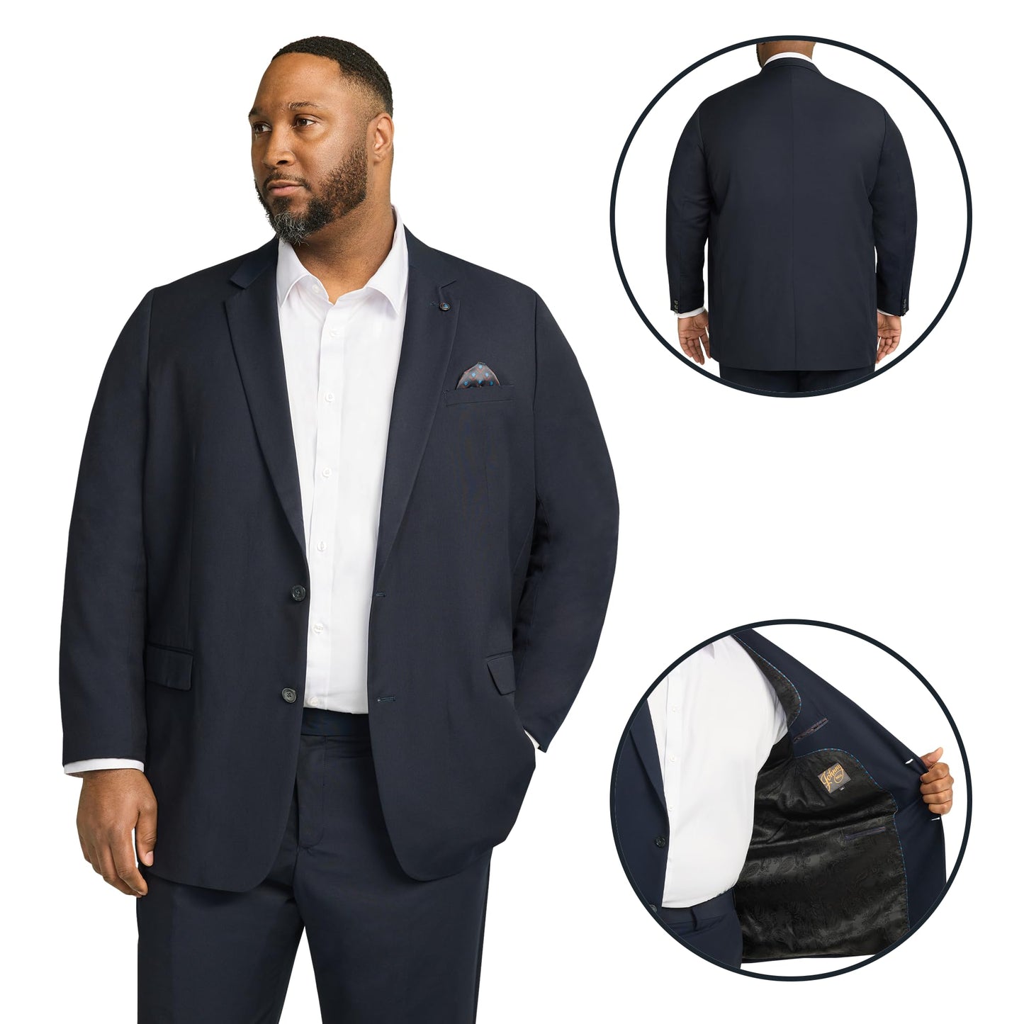 Johnny Bigg Men's Raymond Suit Jacket with Two- Button Closure | Big and Tall