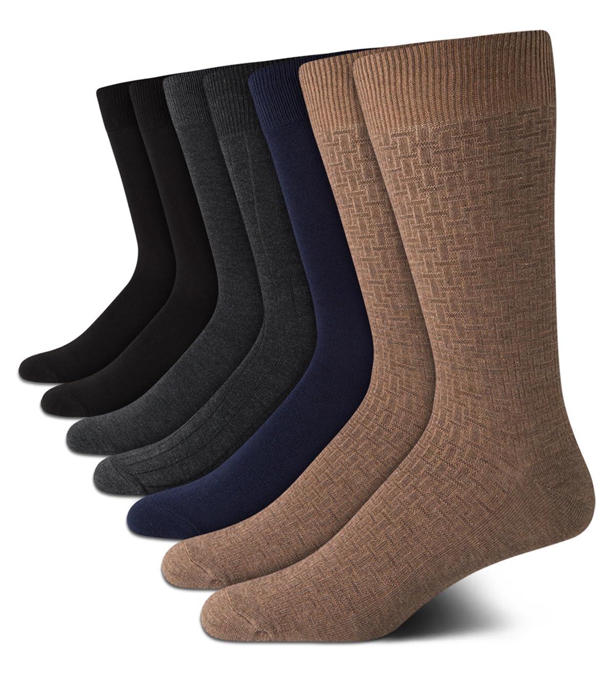 Van Heusen Men's Dress Socks - Lightweight Mid-Calf Crew Dress Socks (7 Packs)