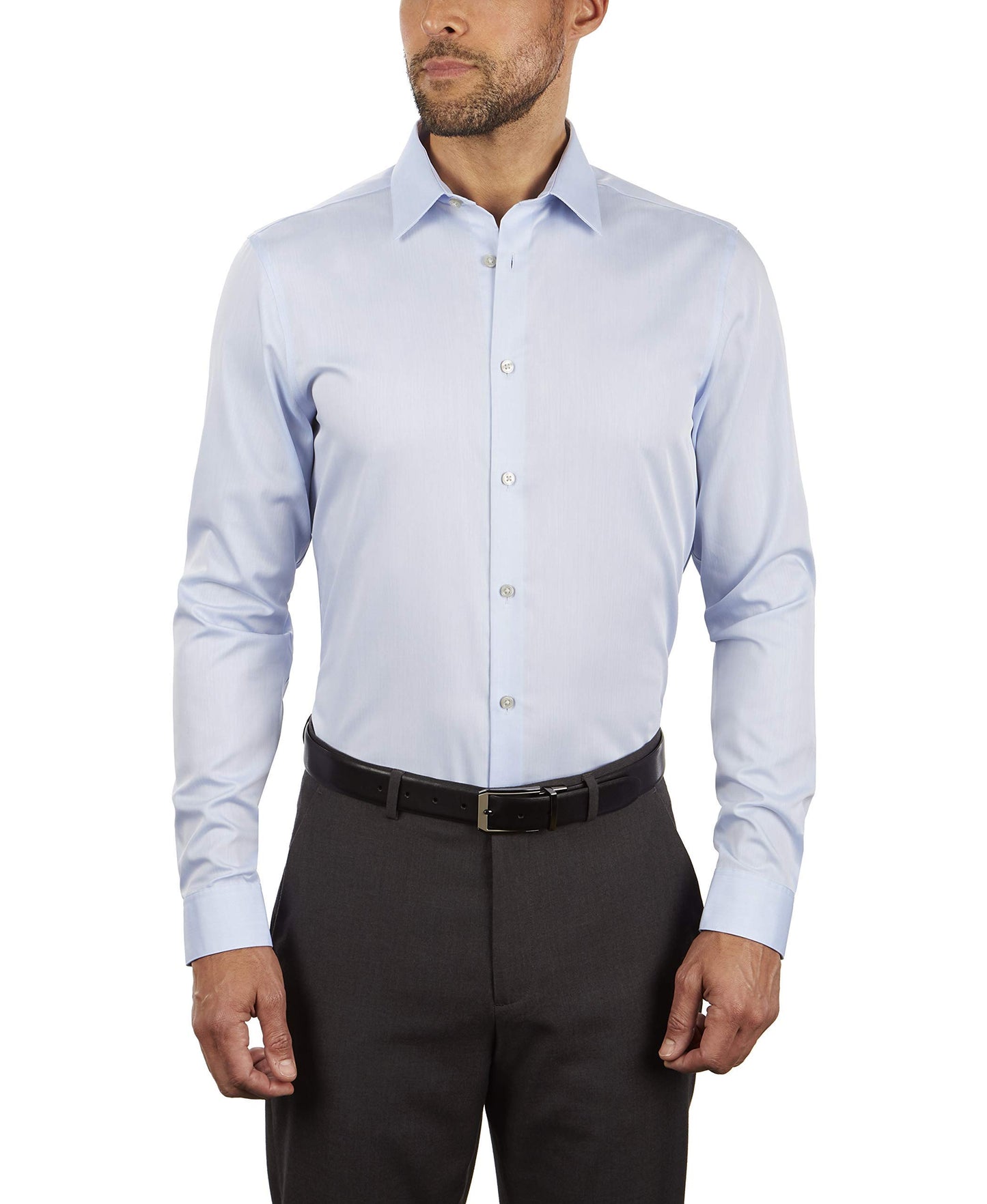 Calvin Klein Men's Dress Shirt Slim Fit Non-iron Herringbone