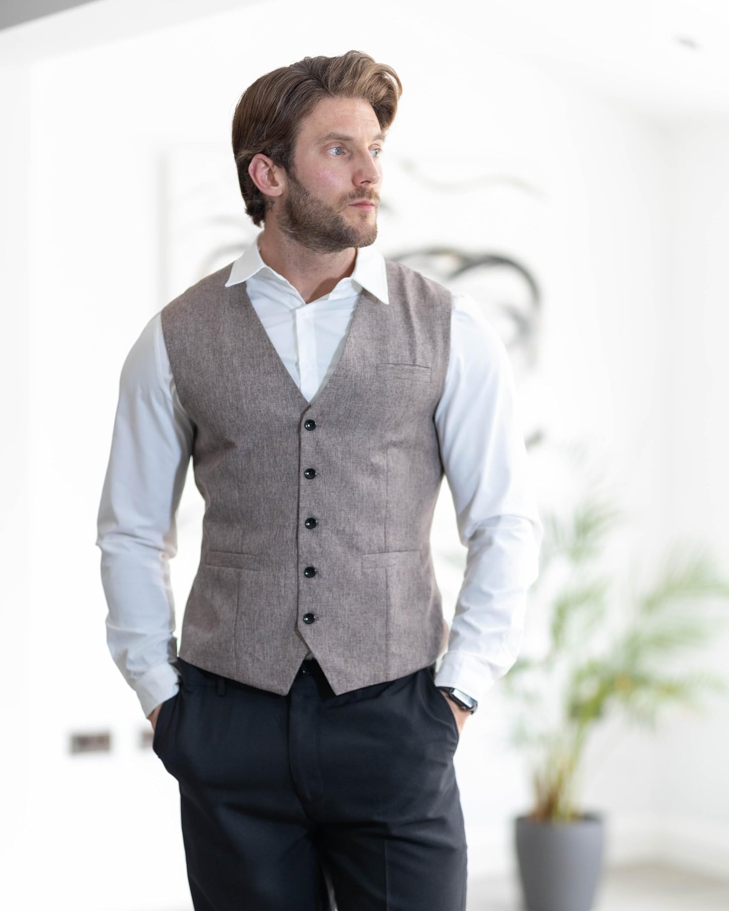 COOFANDY Men Casual Suit Vest Slim Fit Formal Vest Business Wedding Waistcoat