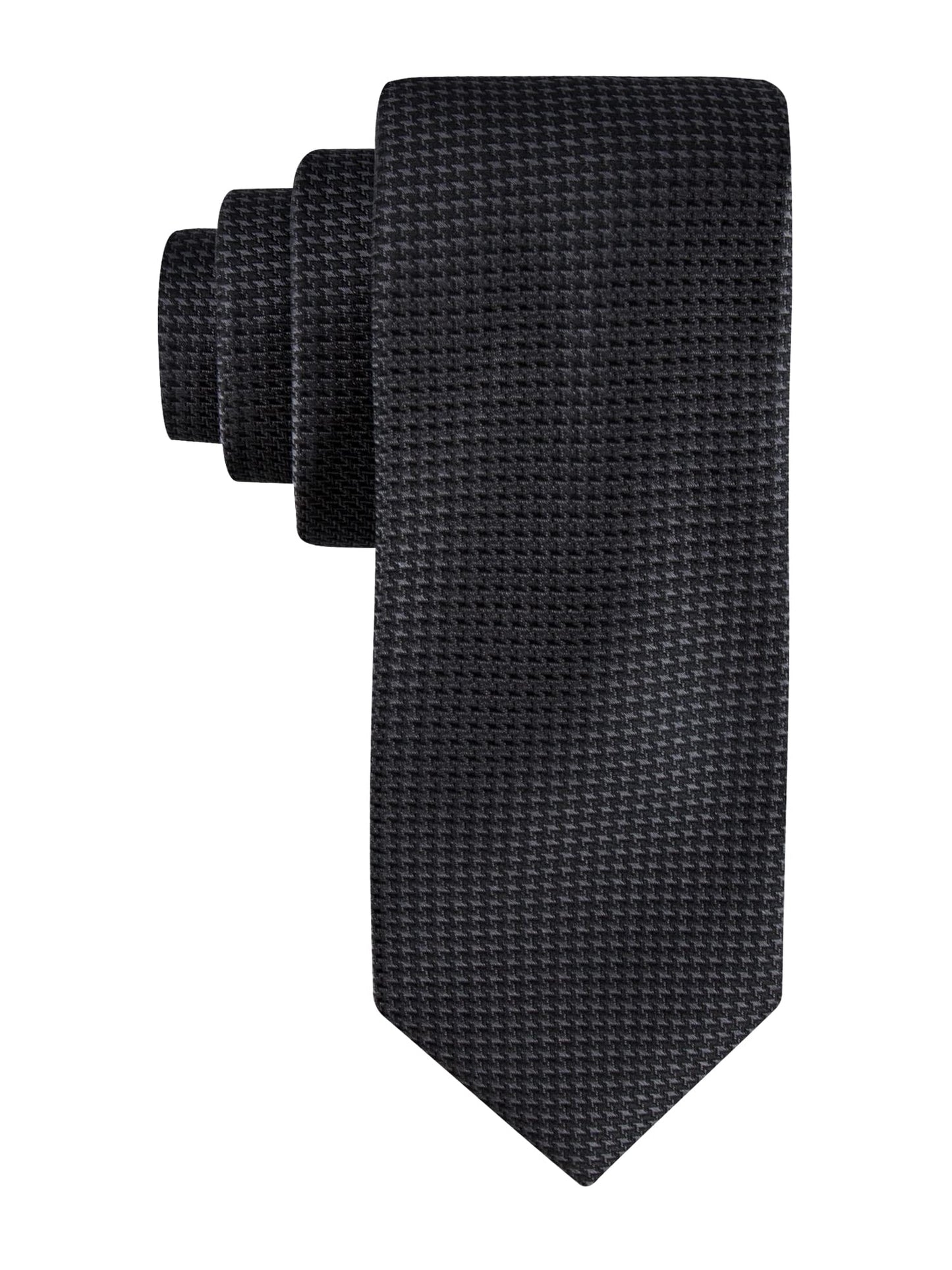 Calvin Klein Men's Classic Black Solid and Pattern Ties (Standard and Extra Long Sizes)