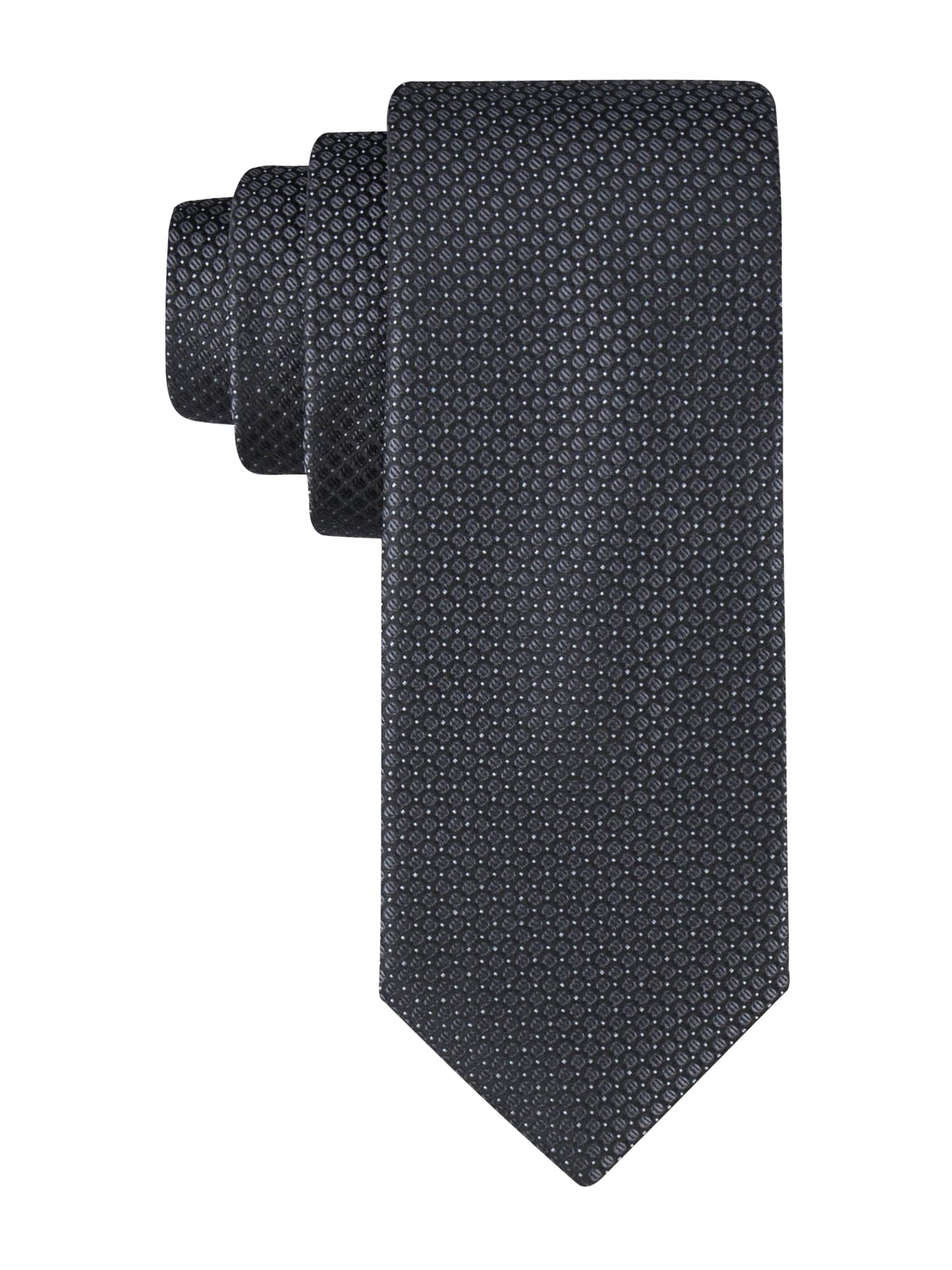 Calvin Klein Men's Classic Black Solid and Pattern Ties (Standard and Extra Long Sizes)