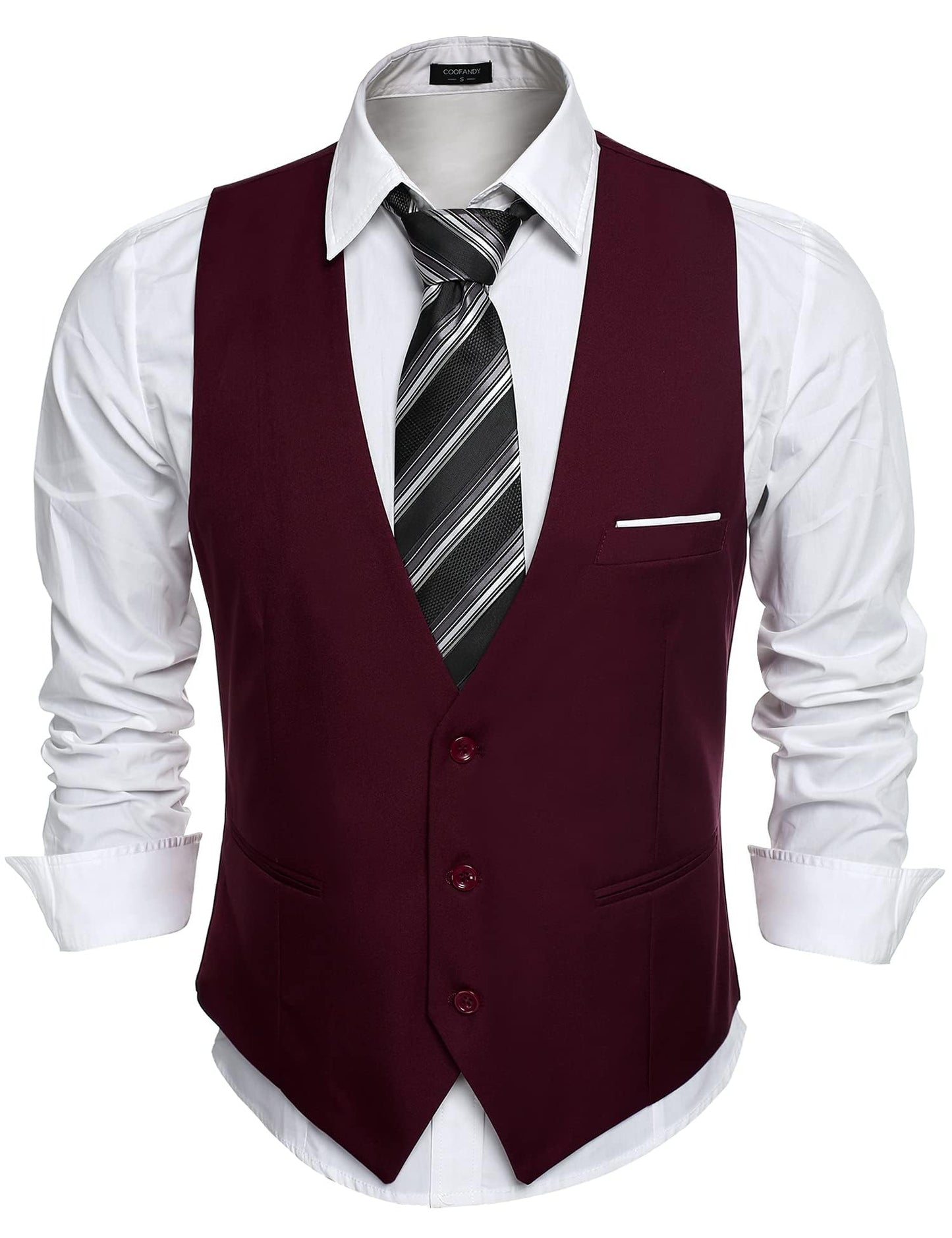 COOFANDY Men's Formal Suit Vest Slim Fit Casual Business Dress Waistcoat Vest