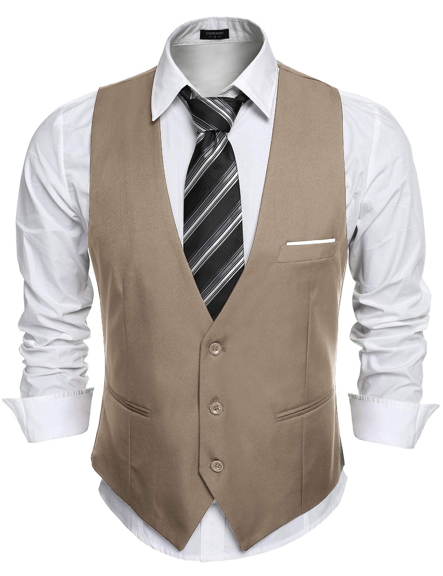 COOFANDY Men's Formal Suit Vest Slim Fit Casual Business Dress Waistcoat Vest