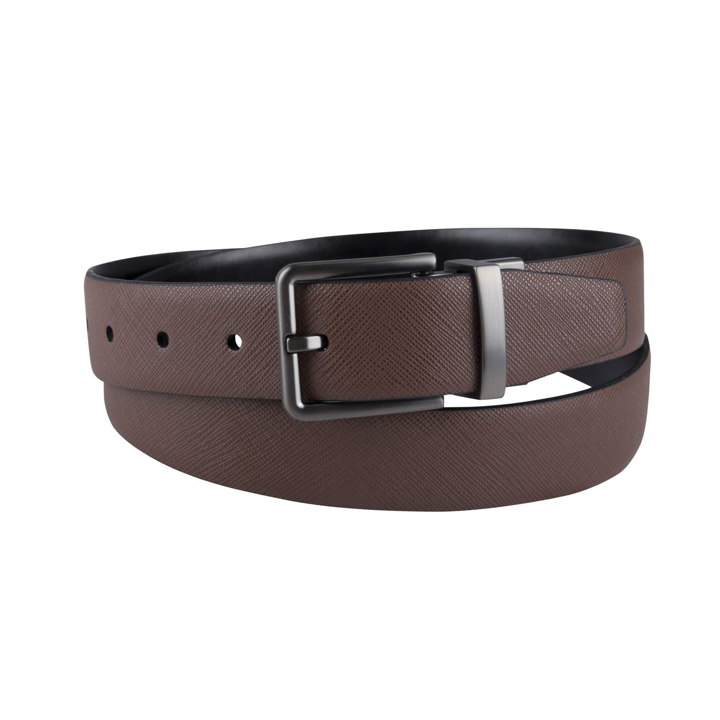 Calvin Klein Men's Two-in-One Reversible Rotative Buckle Casual Dress Belt