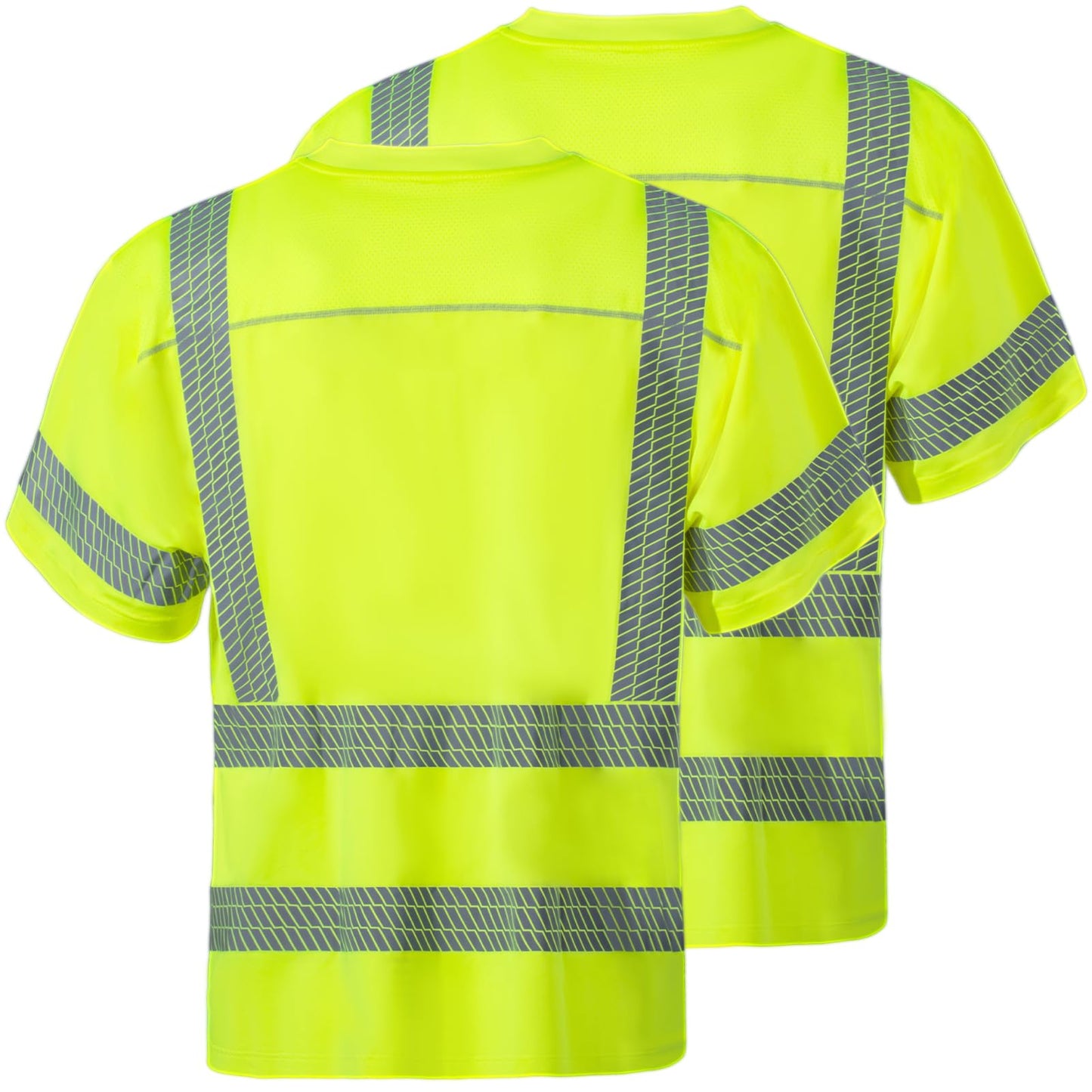 ProtectX High Visibility Short Sleeve Reflective Safety T-Shirt, Men's Heavy Duty Breathable Hi Vis Shirts, Class 2 Type R