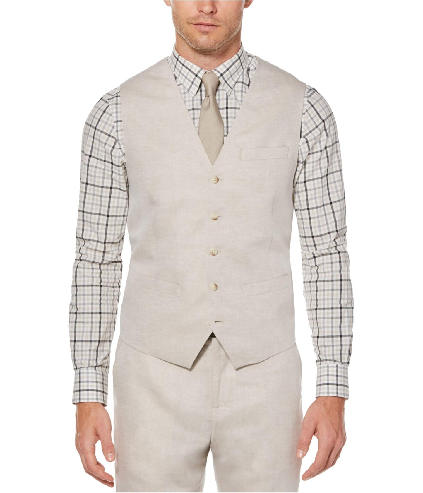 Perry Ellis Men's Linen Suit Vest