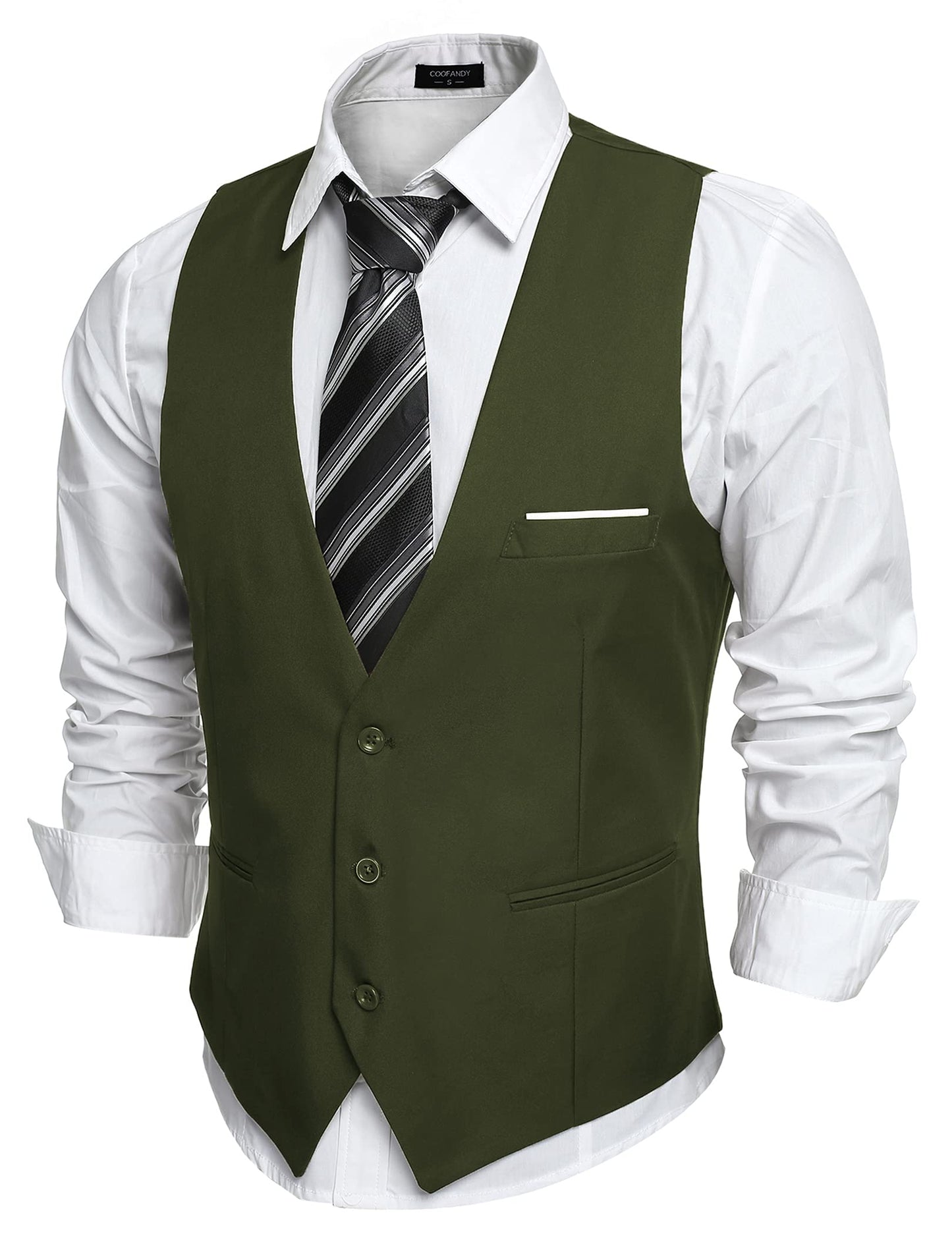 COOFANDY Men's Formal Suit Vest Slim Fit Casual Business Dress Waistcoat Vest